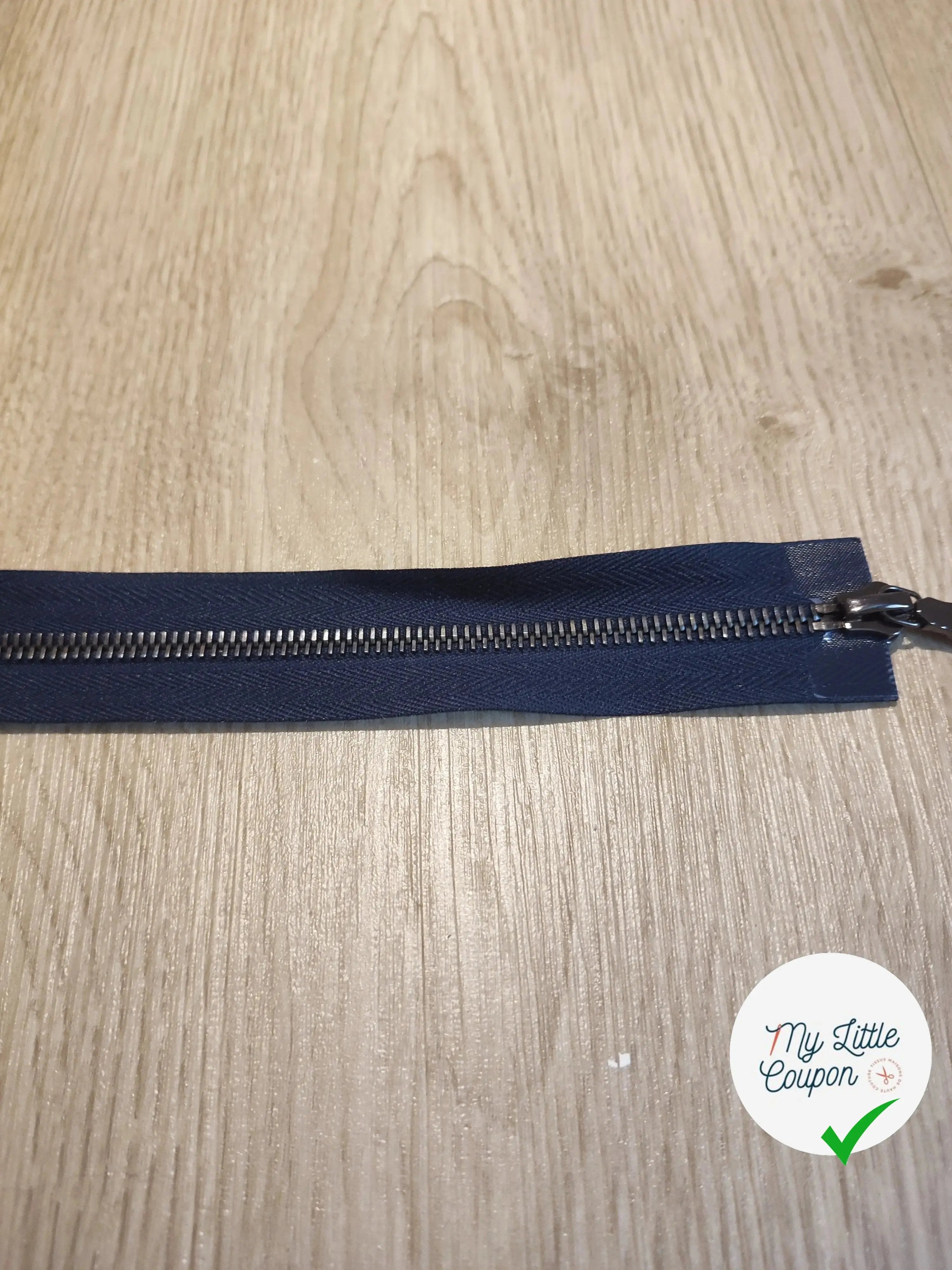 FERMETURE RIRI METAL NON SEPARABLE DOUBLE CHEMINS 85CM BLEU FONCÉ M6 - My Little Coupon