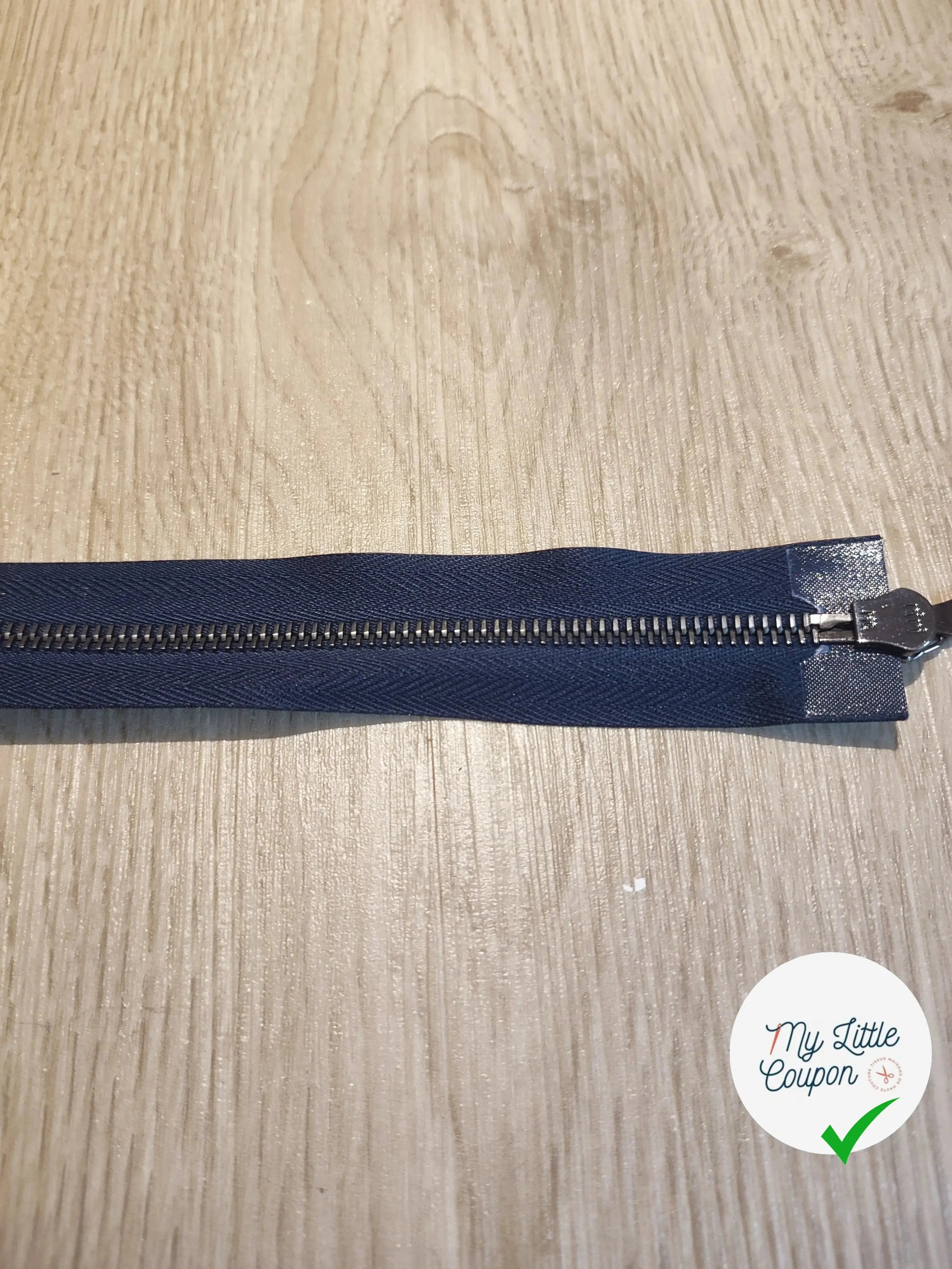 FERMETURE RIRI METAL NON SEPARABLE DOUBLE CHEMINS 85CM BLEU FONCÉ M6 - My Little Coupon
