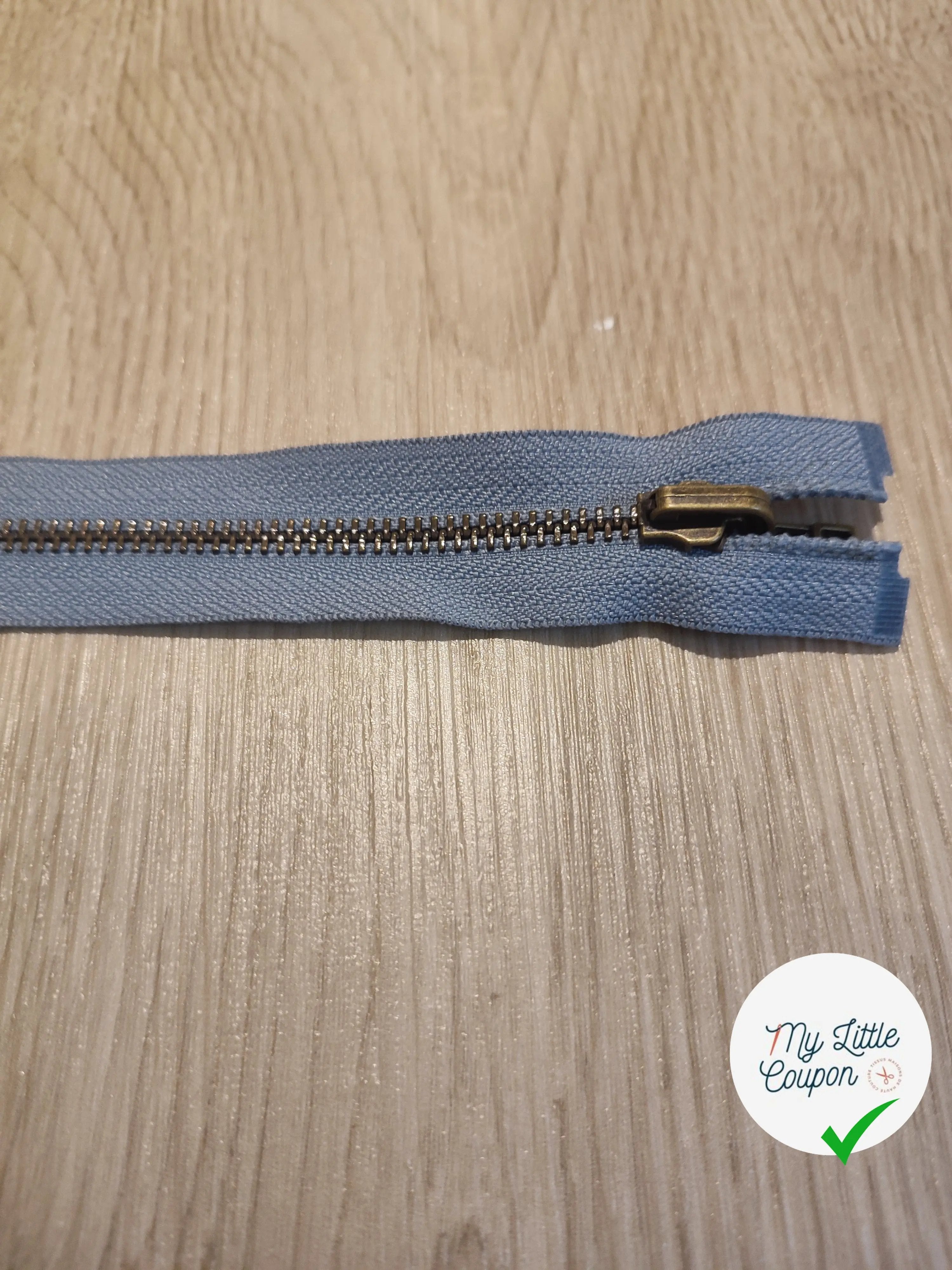 FERMETURE RIRI METAL SÉPARABLE 90CM BLEU - My Little Coupon