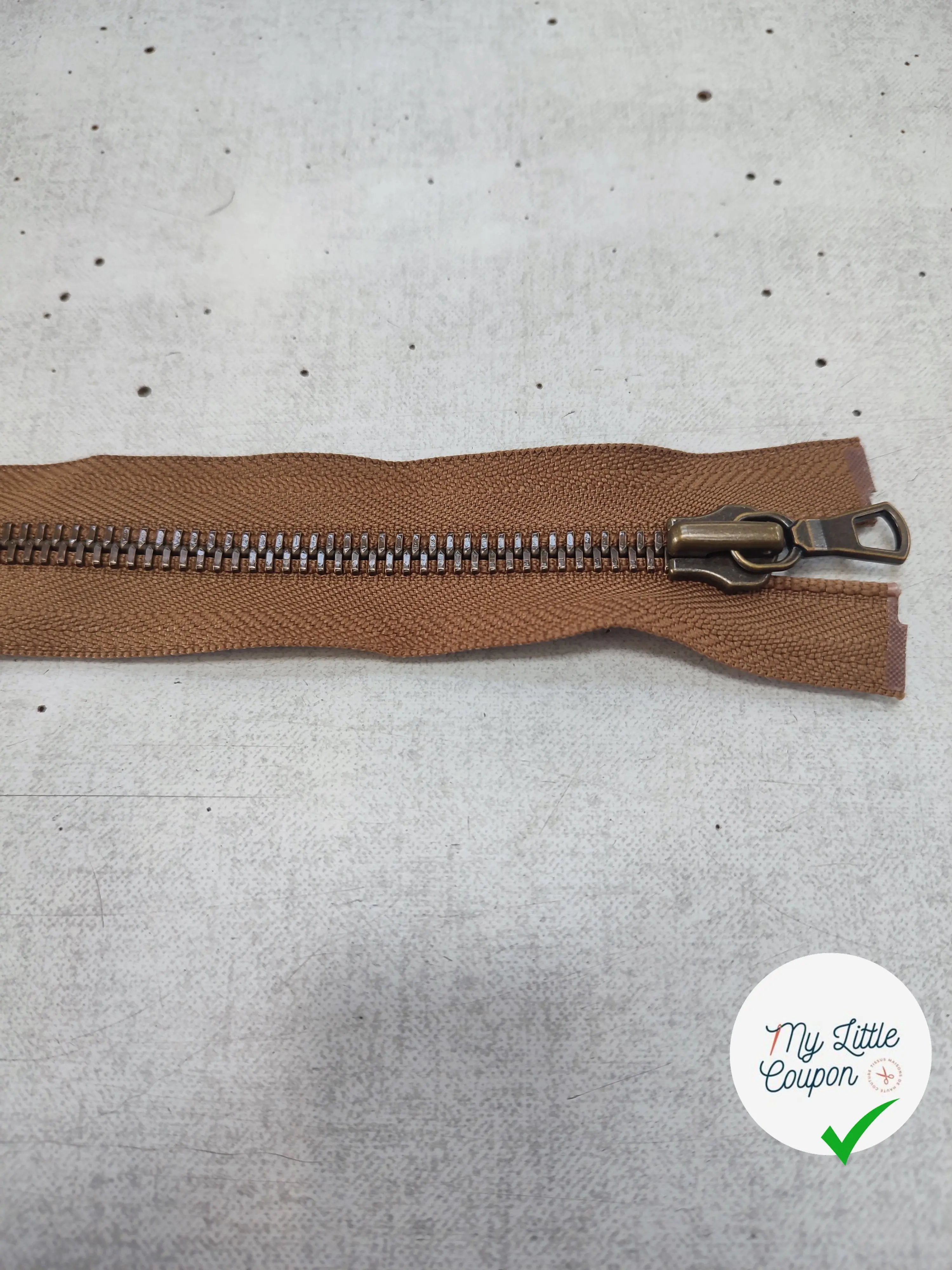 FERMETURE RIRI METAL SÉPARABLE 90CM MARRON CLAIR - My Little Coupon