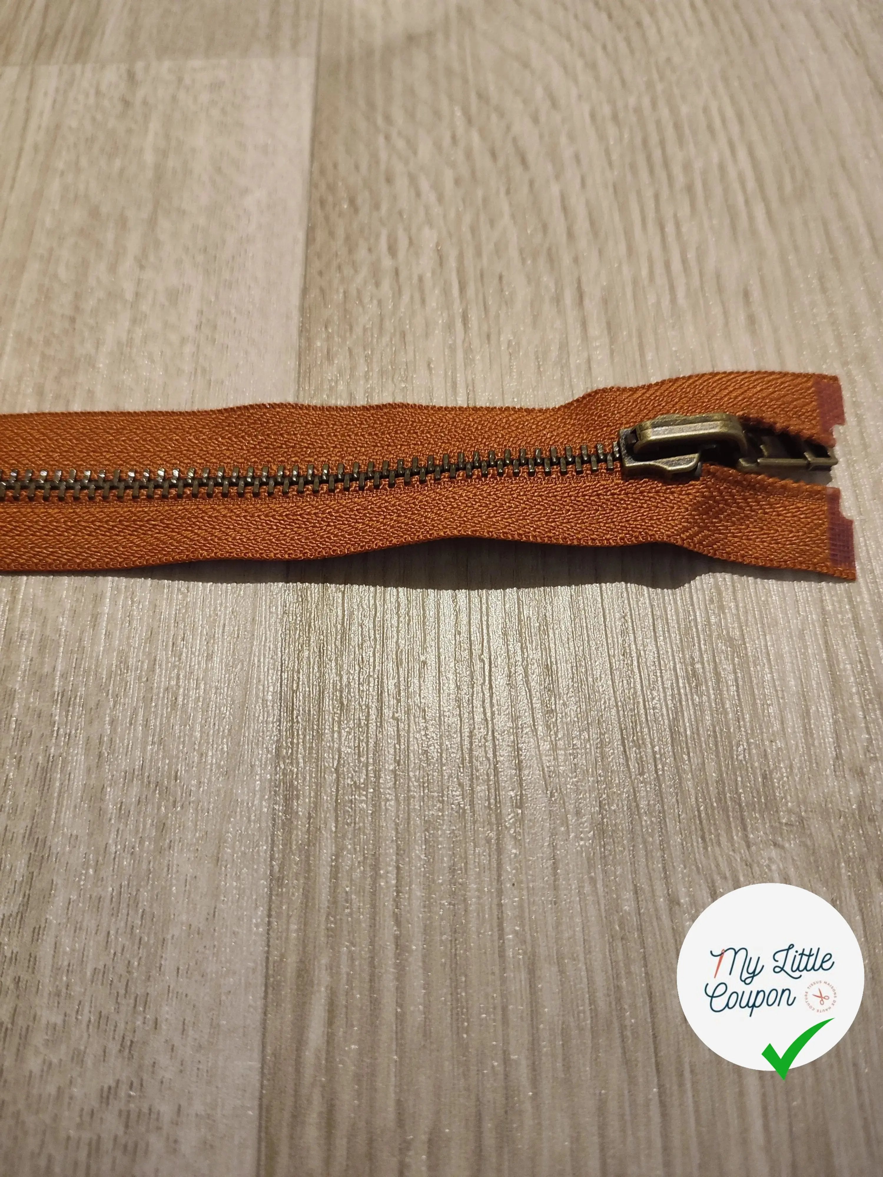 FERMETURE RIRI METAL SÉPARABLE 90CM MARRON NOISETTE - My Little Coupon