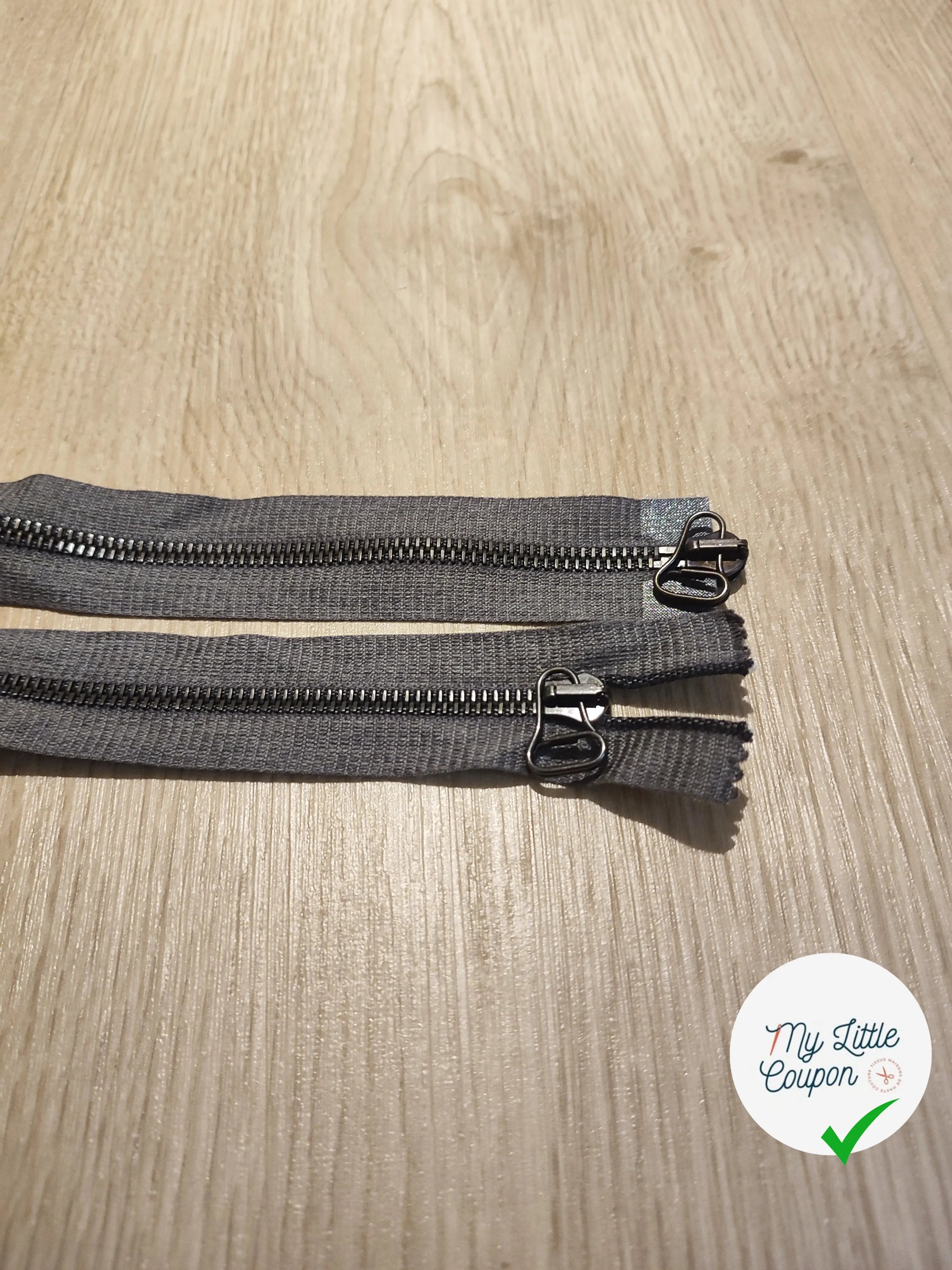 FERMETURE RIRI METAL SEPARABLE DOUBLE CHEMINS 80CM GRIS À CARREAUX M6 - My Little Coupon