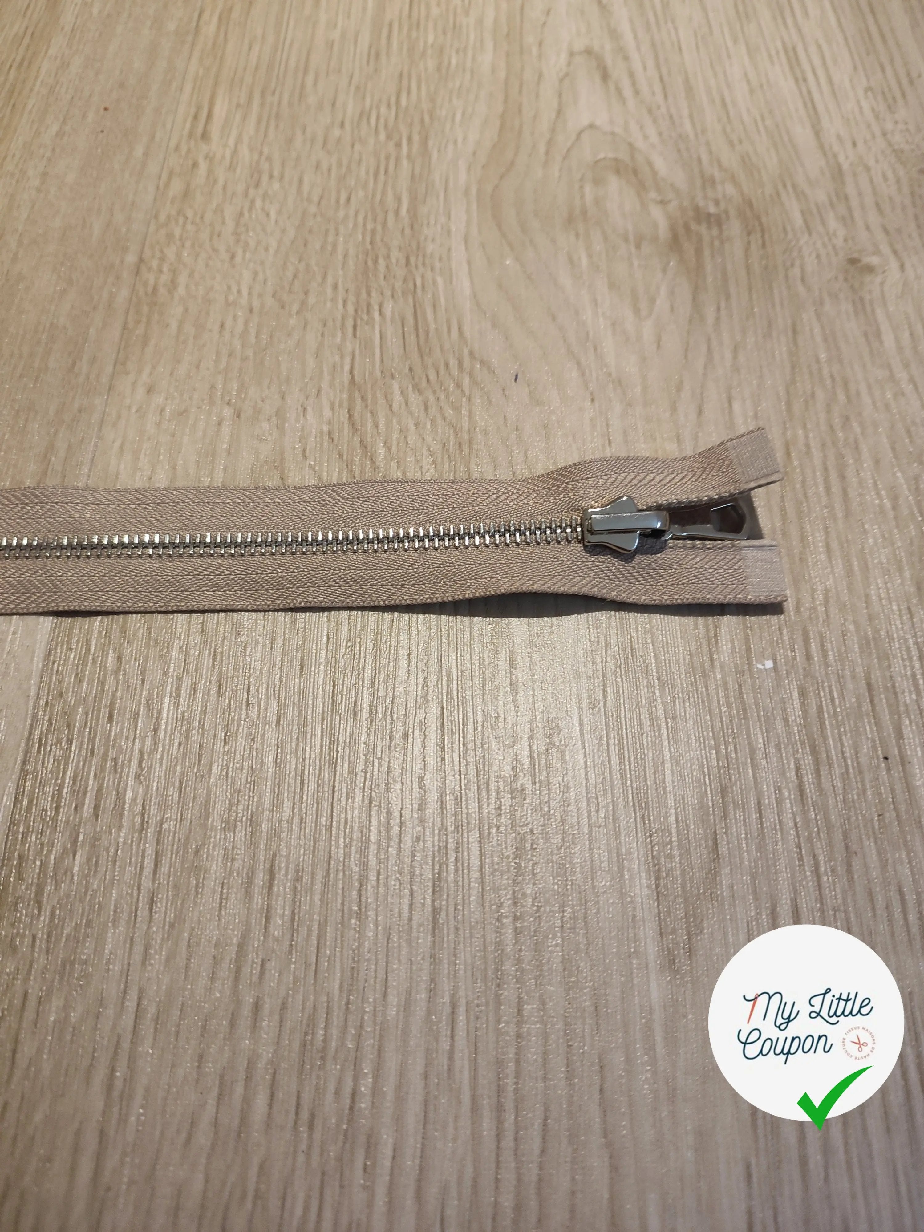 FERMETURE RIRI METAL SEPARABLE RÉVERSIBLE 90CM MARRON CLAIR - My Little Coupon