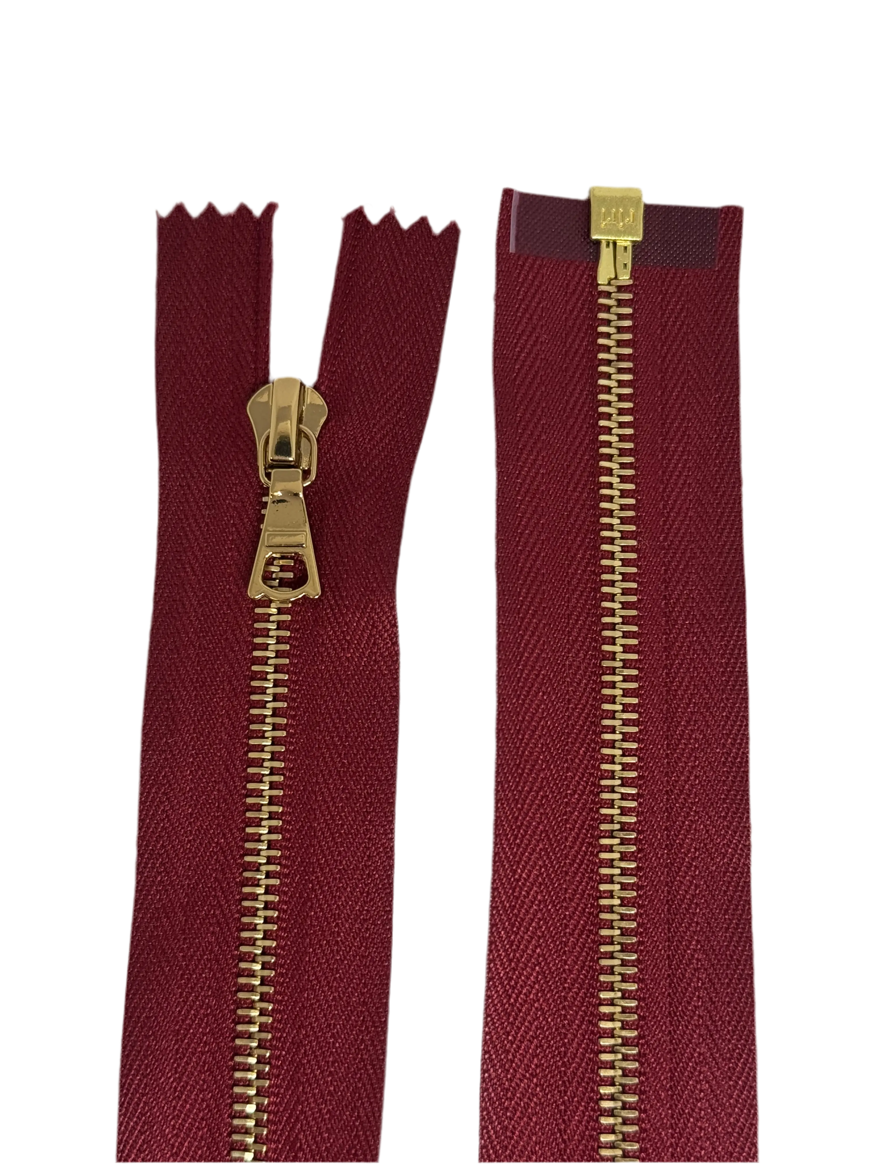 FERMETURE SÉPARABLE BORDEAUX MÉTAL DORÉ 95CM - My Little Coupon