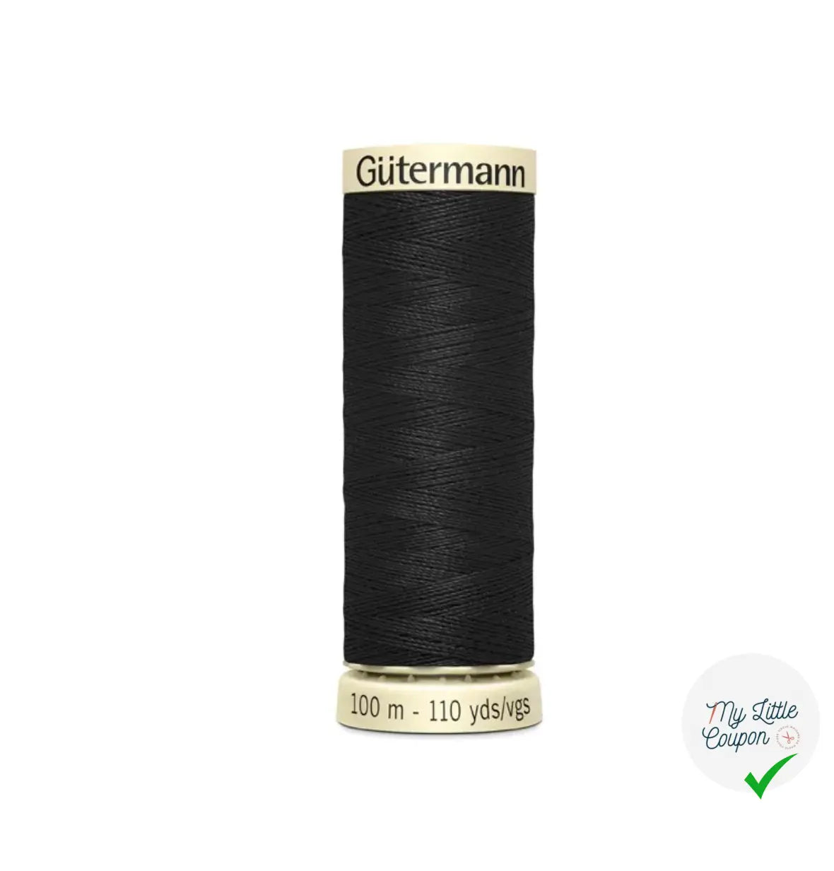 FIL À COUDRE 100M GÜTERMANN NOIR 000 - My Little Coupon