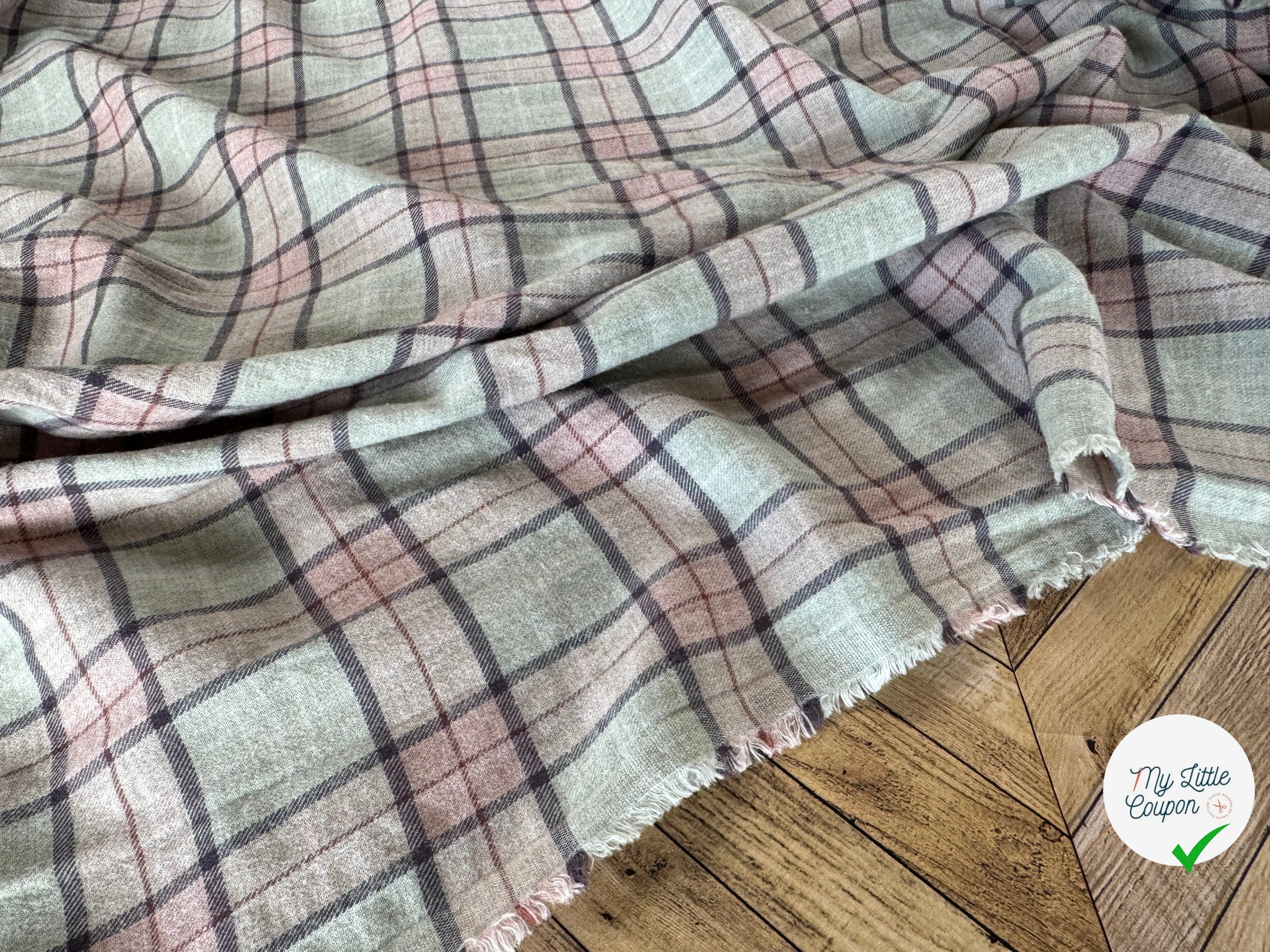 FLANELETTE TRAPPEUR SERGÉ PRESTIGE JAPON COTON 30% LAINE - My Little Coupon