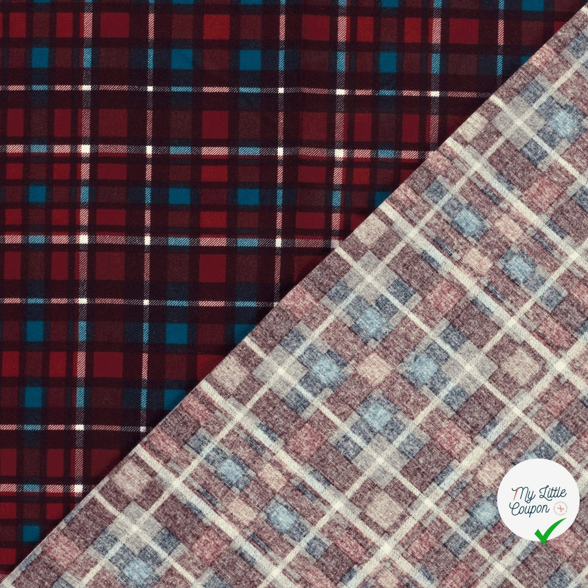 FLANELLE DE COTON CARREAUX ÉCOSSAIS ROUGE - My Little Coupon