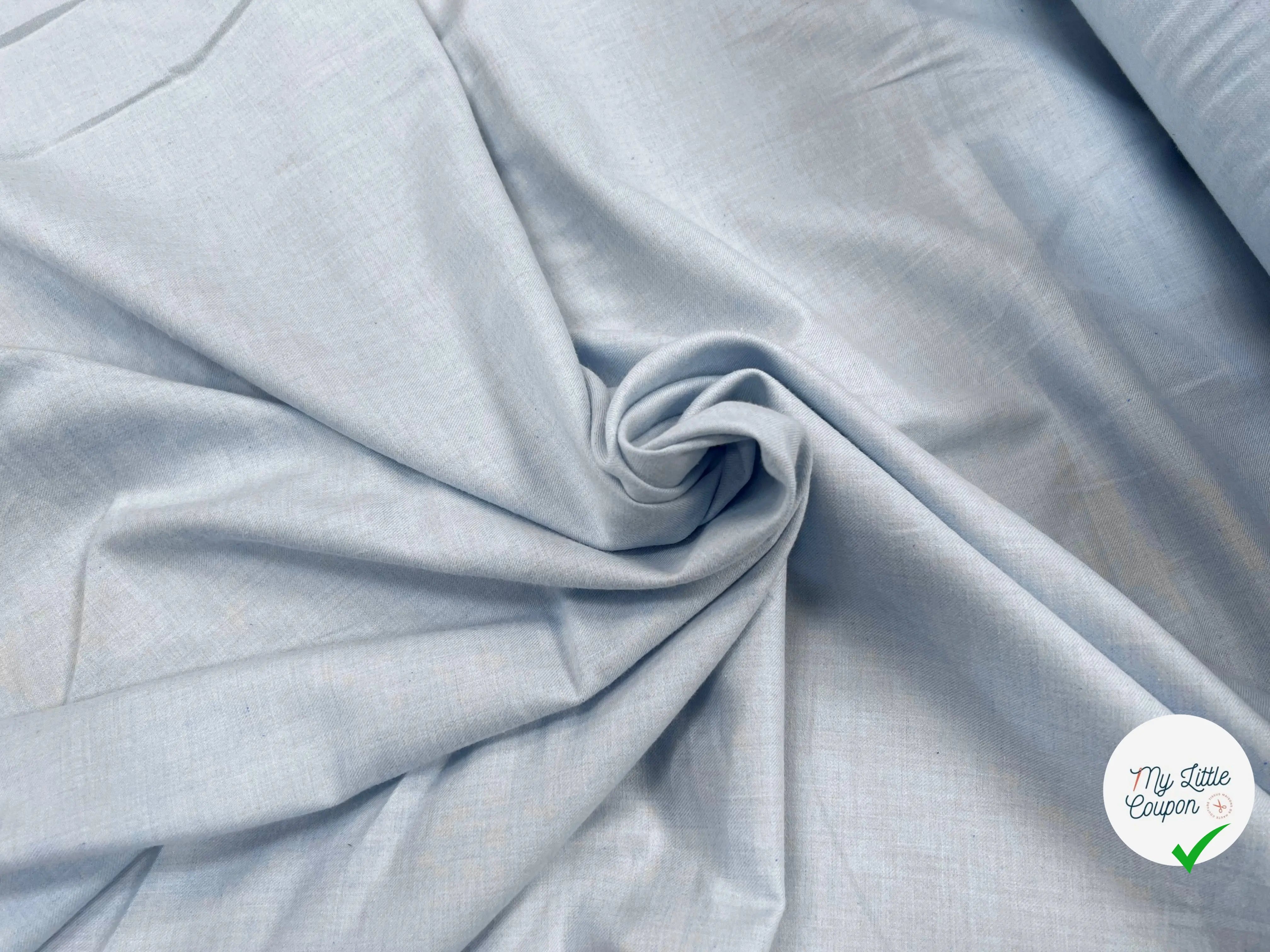 FLANELLE DE COTON DOUCE BLEU CLAIR - My Little Coupon