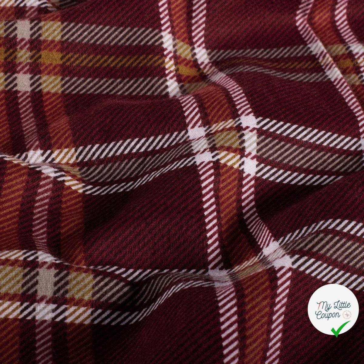 FLANELLE DE COTON TARTAN ROUGE - My Little Coupon