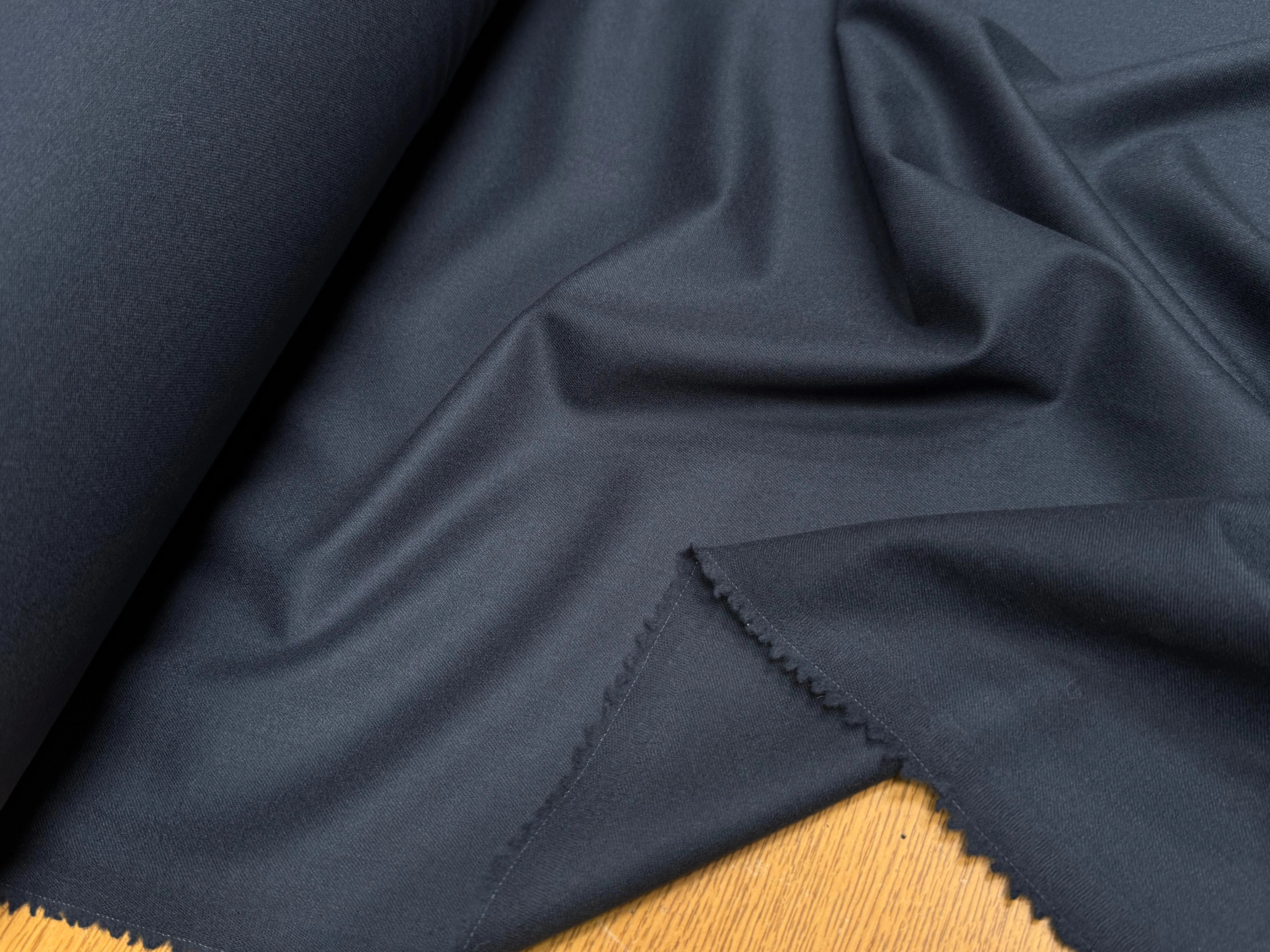 FLANELLE DE LAINE STRETCH BLEU CARBONE ULTRA BELLE - My Little Coupon