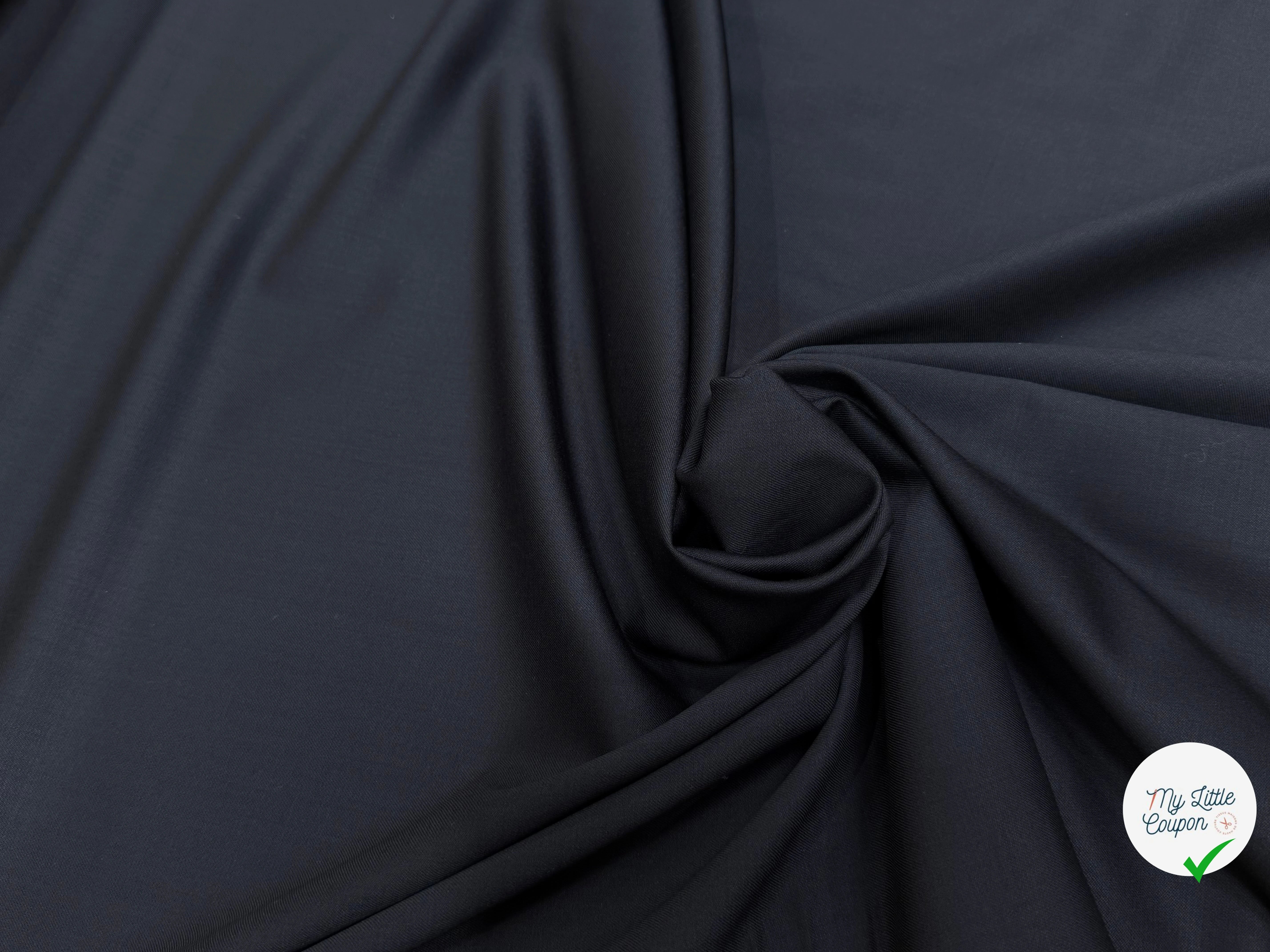 FLANELLE DE LAINE STRETCH BLEU MARINE TRÈS BEAU TOUCHER - My Little Coupon
