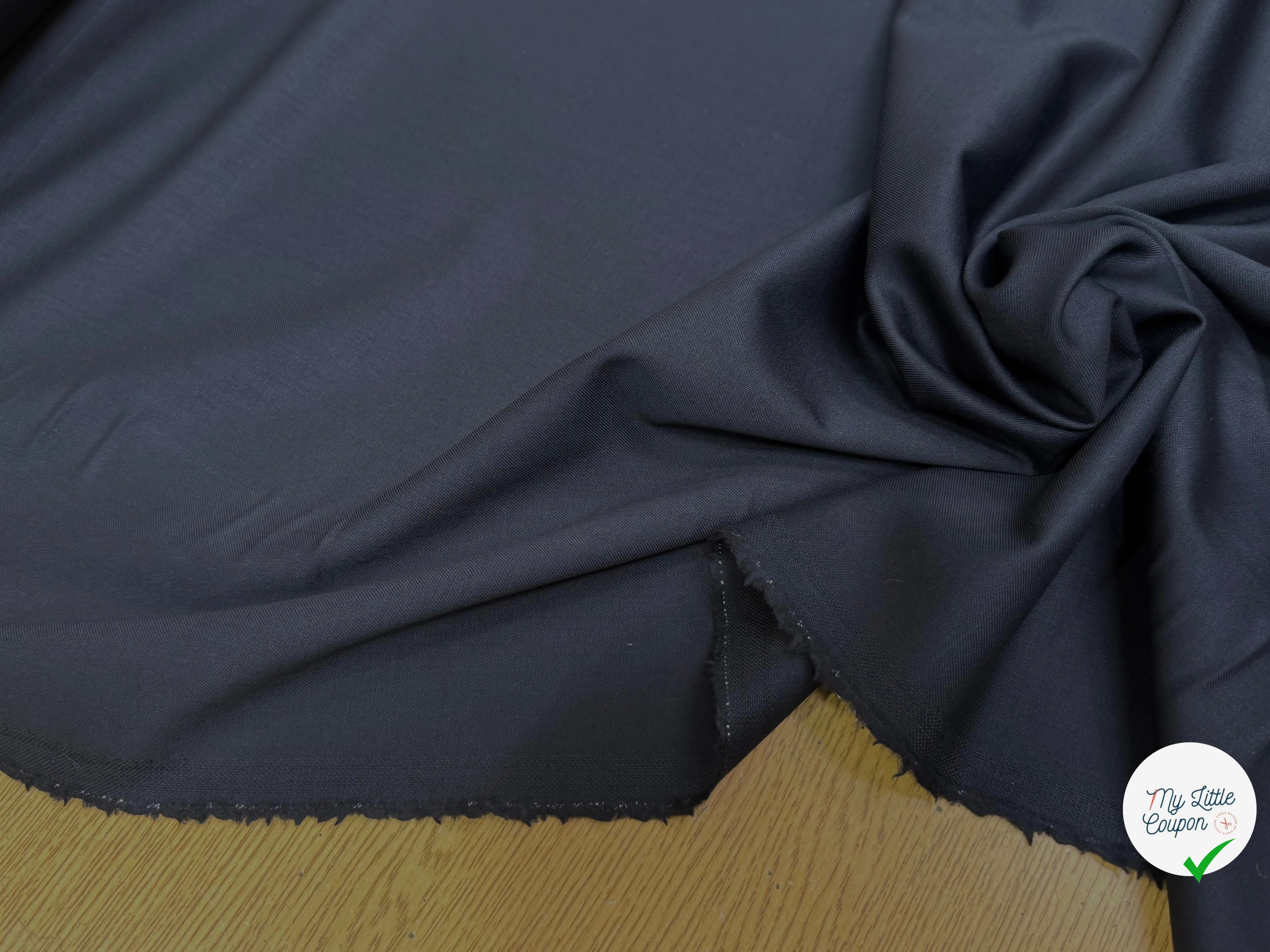 FLANELLE DE LAINE STRETCH BLEU MARINE TRÈS BEAU TOUCHER - My Little Coupon