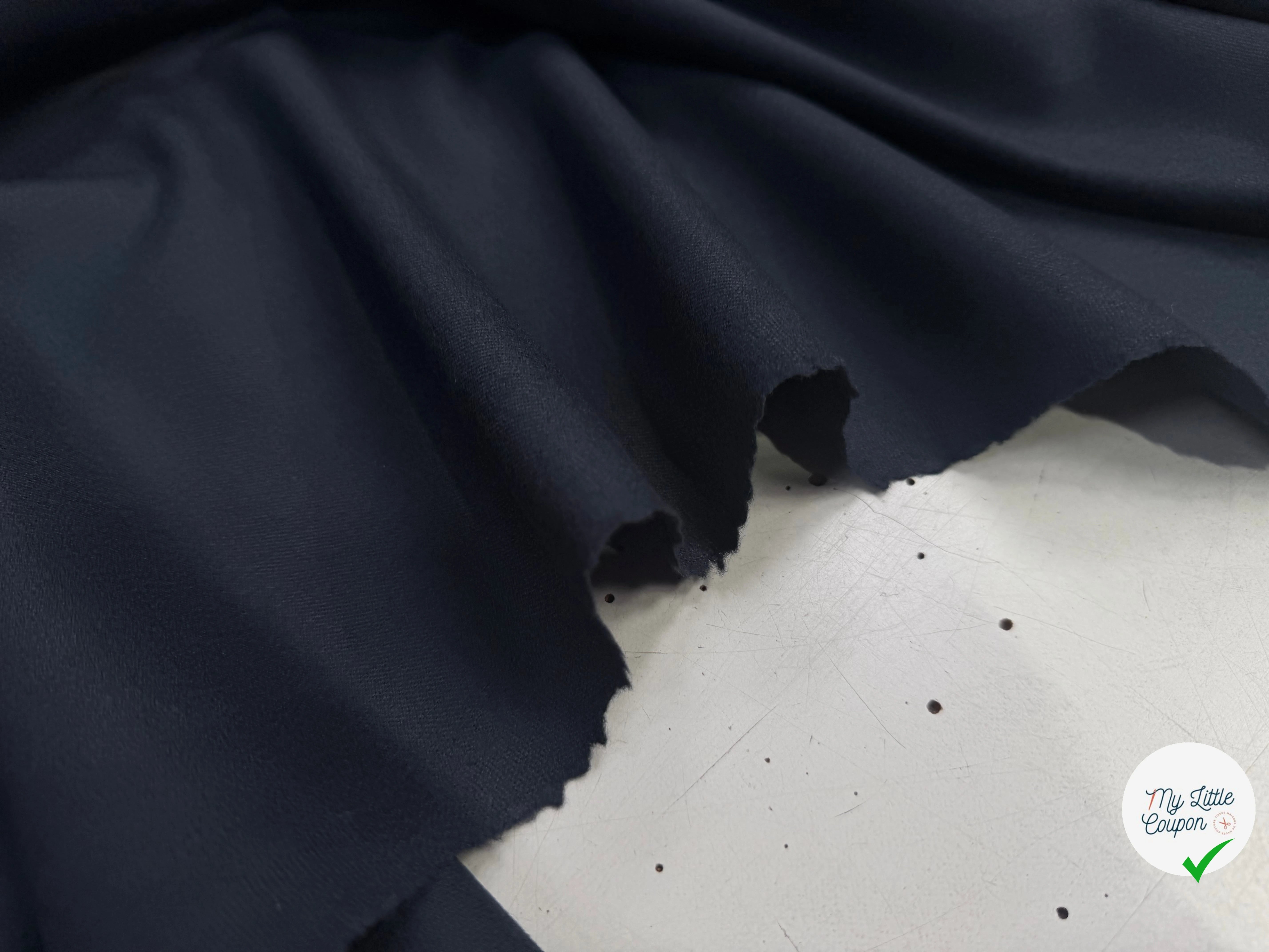 FLANELLE LAINE VIERGE SERGÉE BLEU ARDOISE 4%EA - My Little Coupon