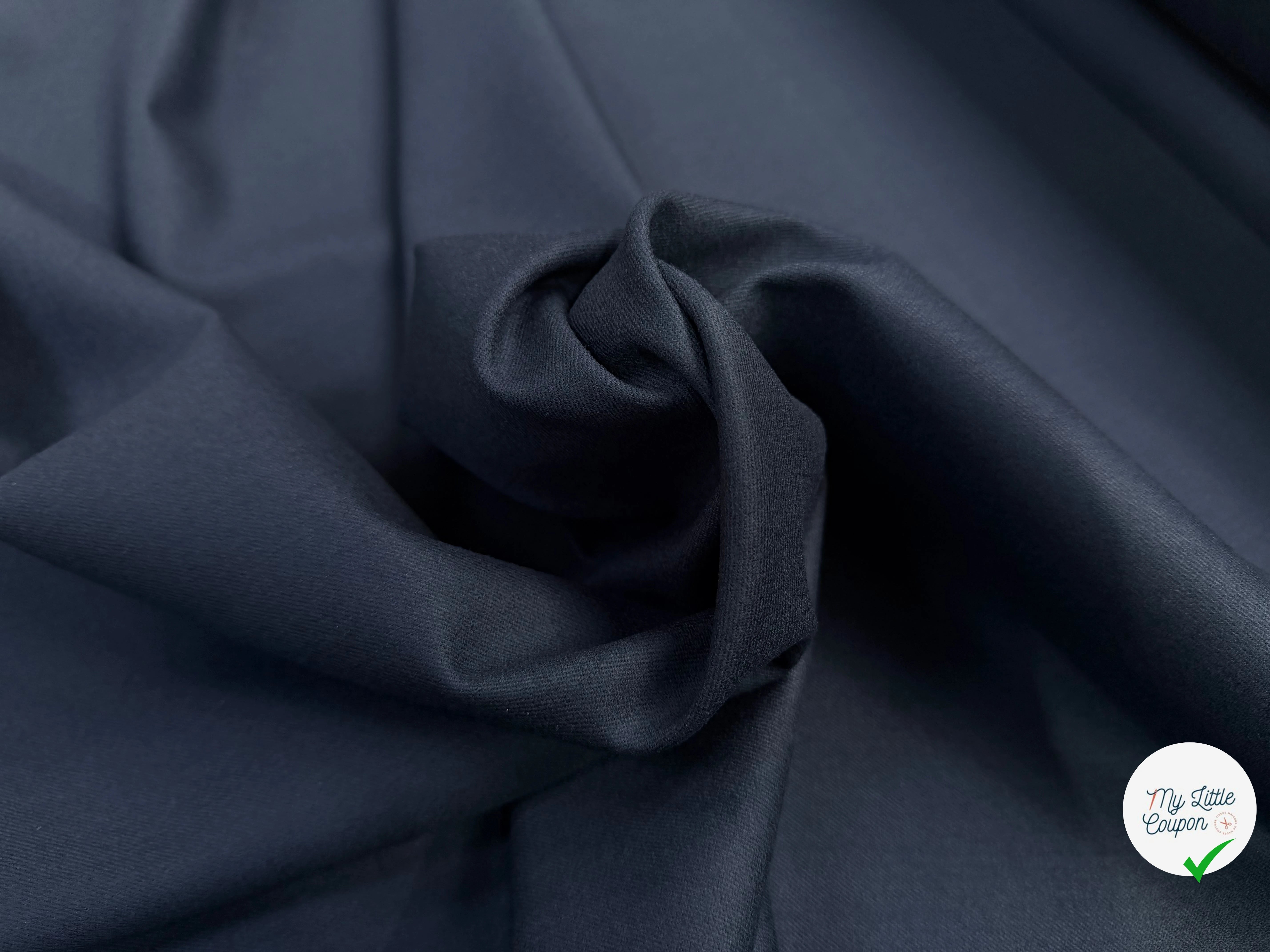 FLANELLE LAINE VIERGE SERGÉE BLEU ARDOISE 4%EA - My Little Coupon