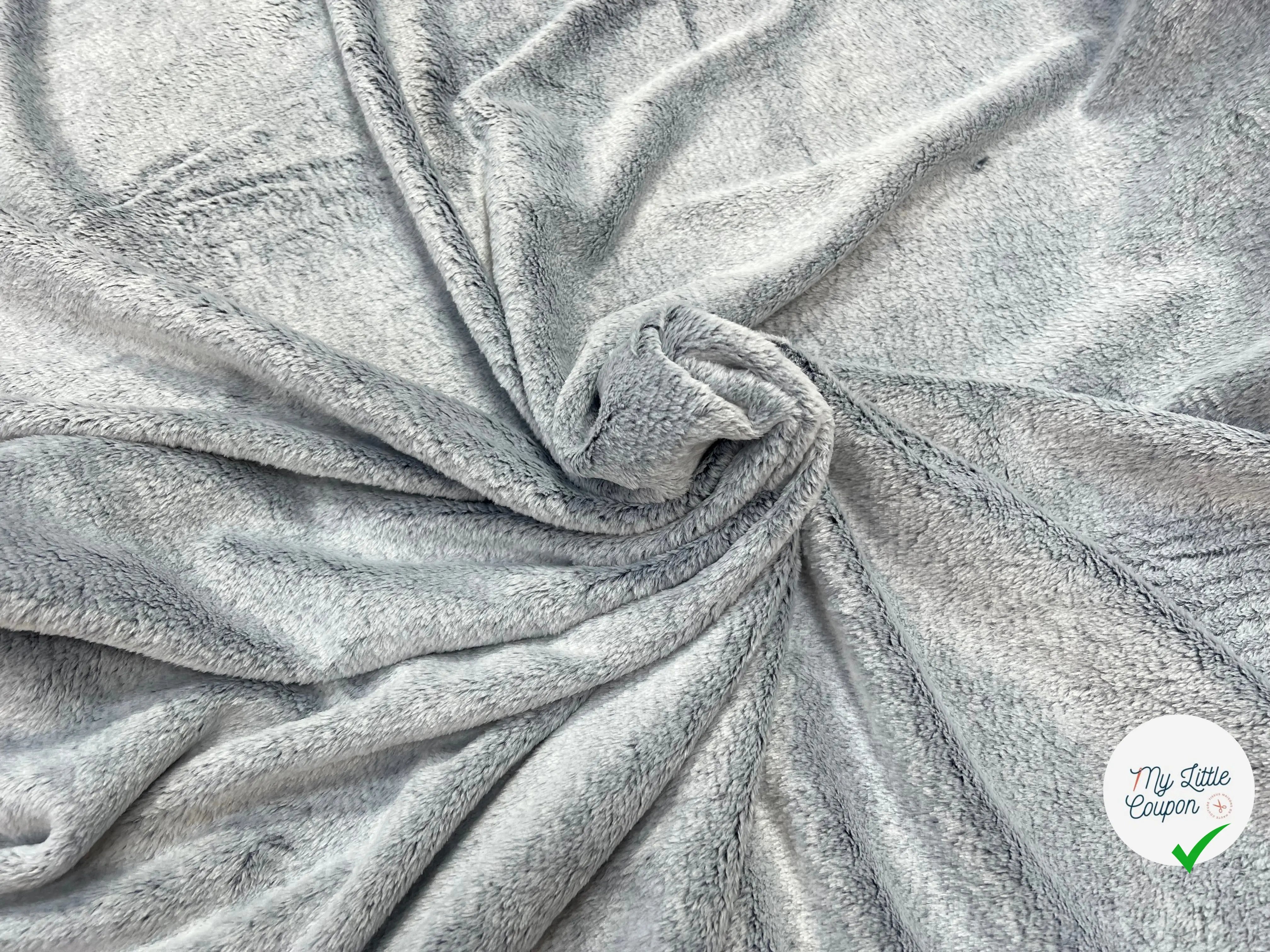 FOURRURE TOUTE DOUCE DOUBLE FACE SNOW BLEU CHINE OEKO TEX MADE IN FRANCE - My Little Coupon
