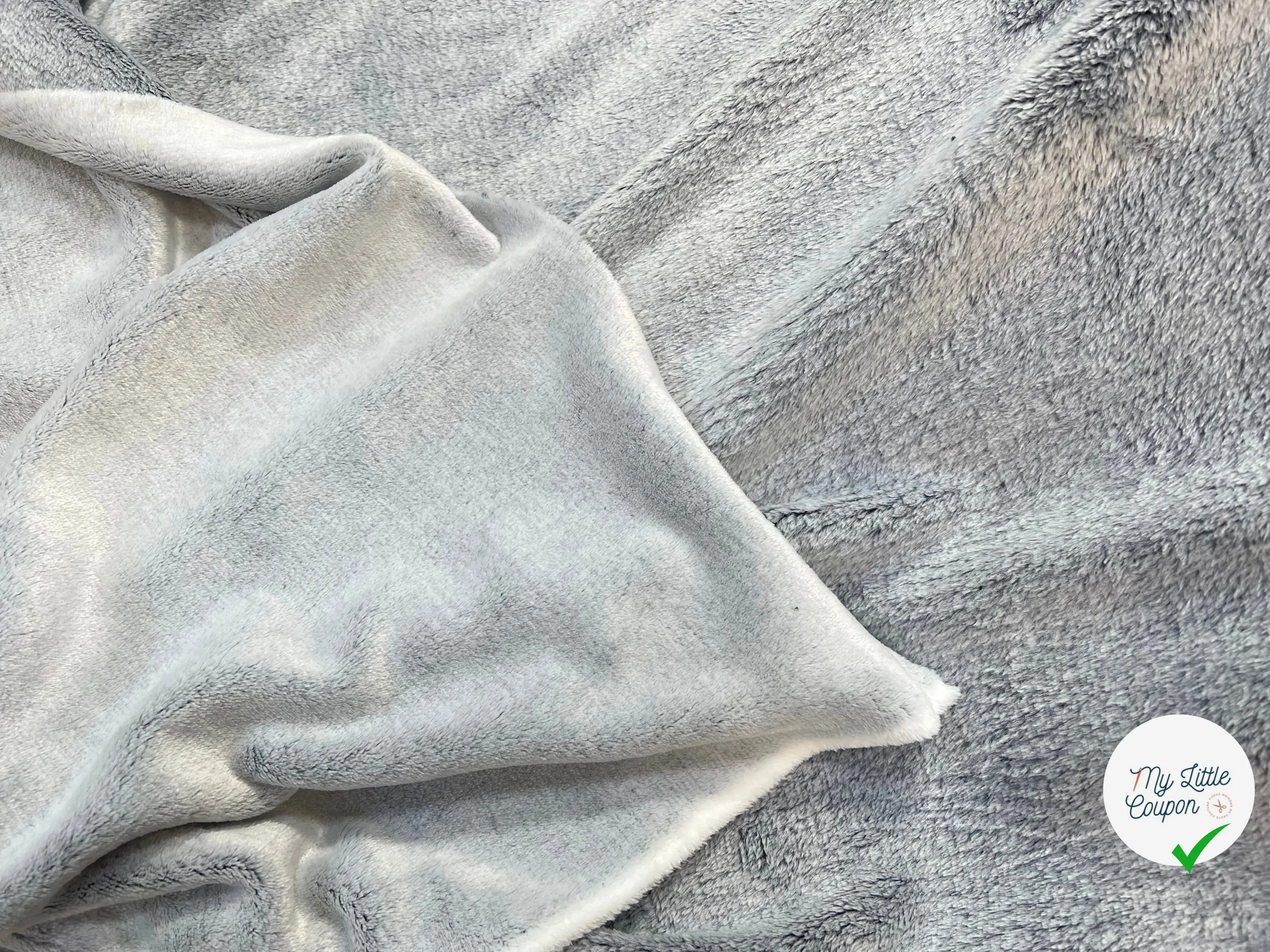 FOURRURE TOUTE DOUCE DOUBLE FACE SNOW BLEU CHINE OEKO TEX MADE IN FRANCE - My Little Coupon