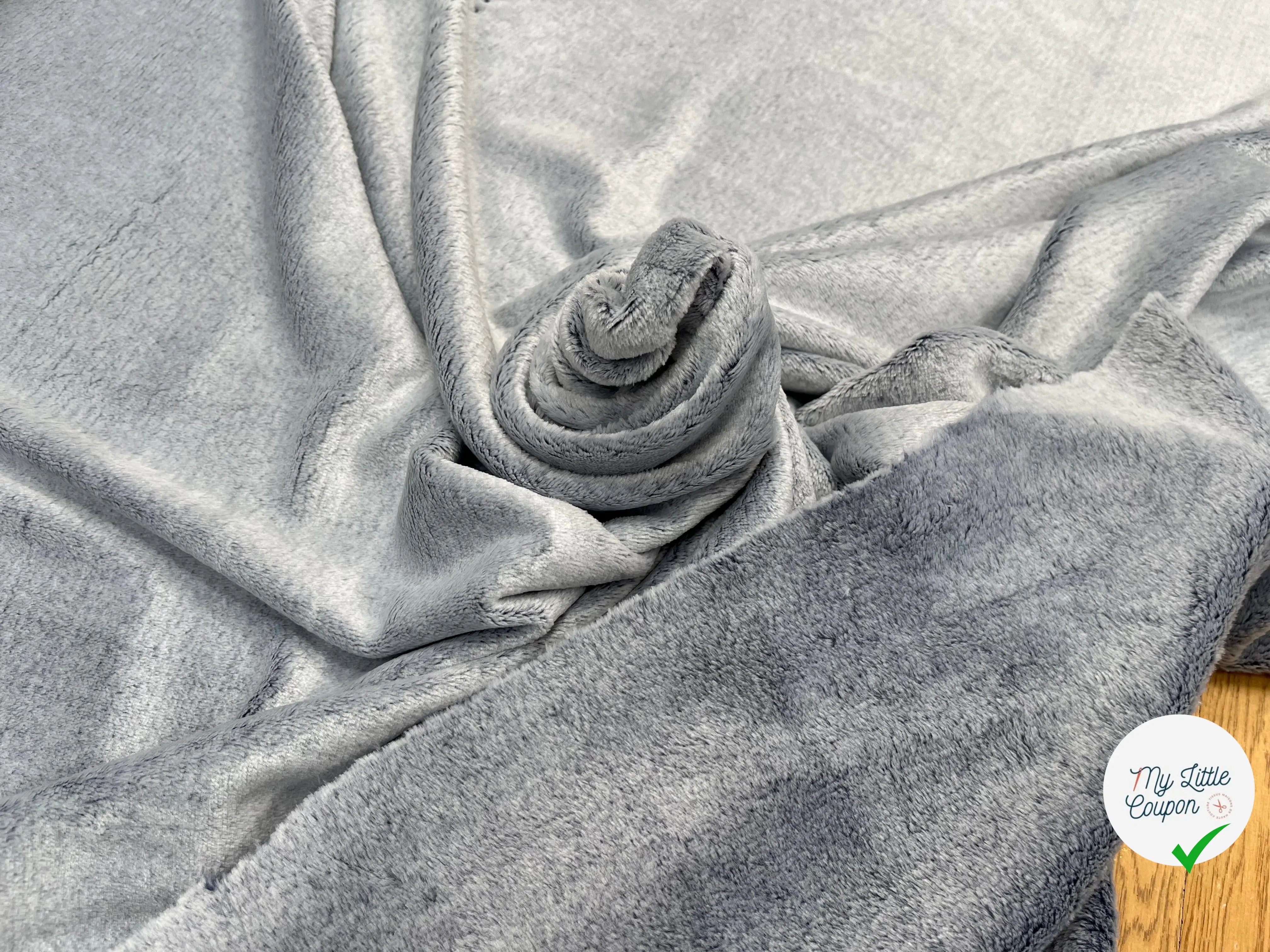 FOURRURE TOUTE DOUCE DOUBLE FACE SNOW NAVY OEKO TEXMADE IN FRANCE - My Little Coupon