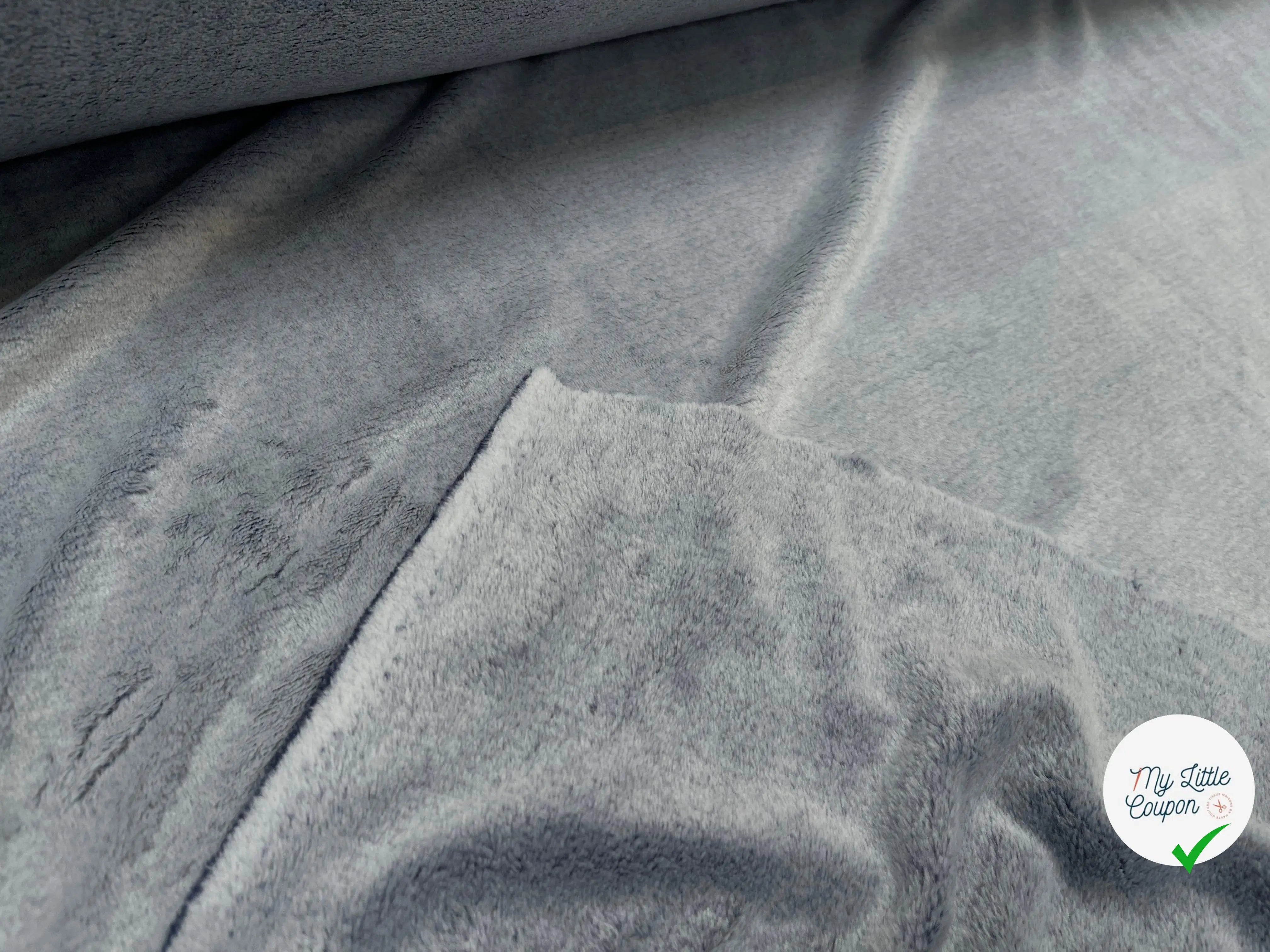 FOURRURE TOUTE DOUCE DOUBLE FACE SNOW NAVY OEKO TEXMADE IN FRANCE - My Little Coupon