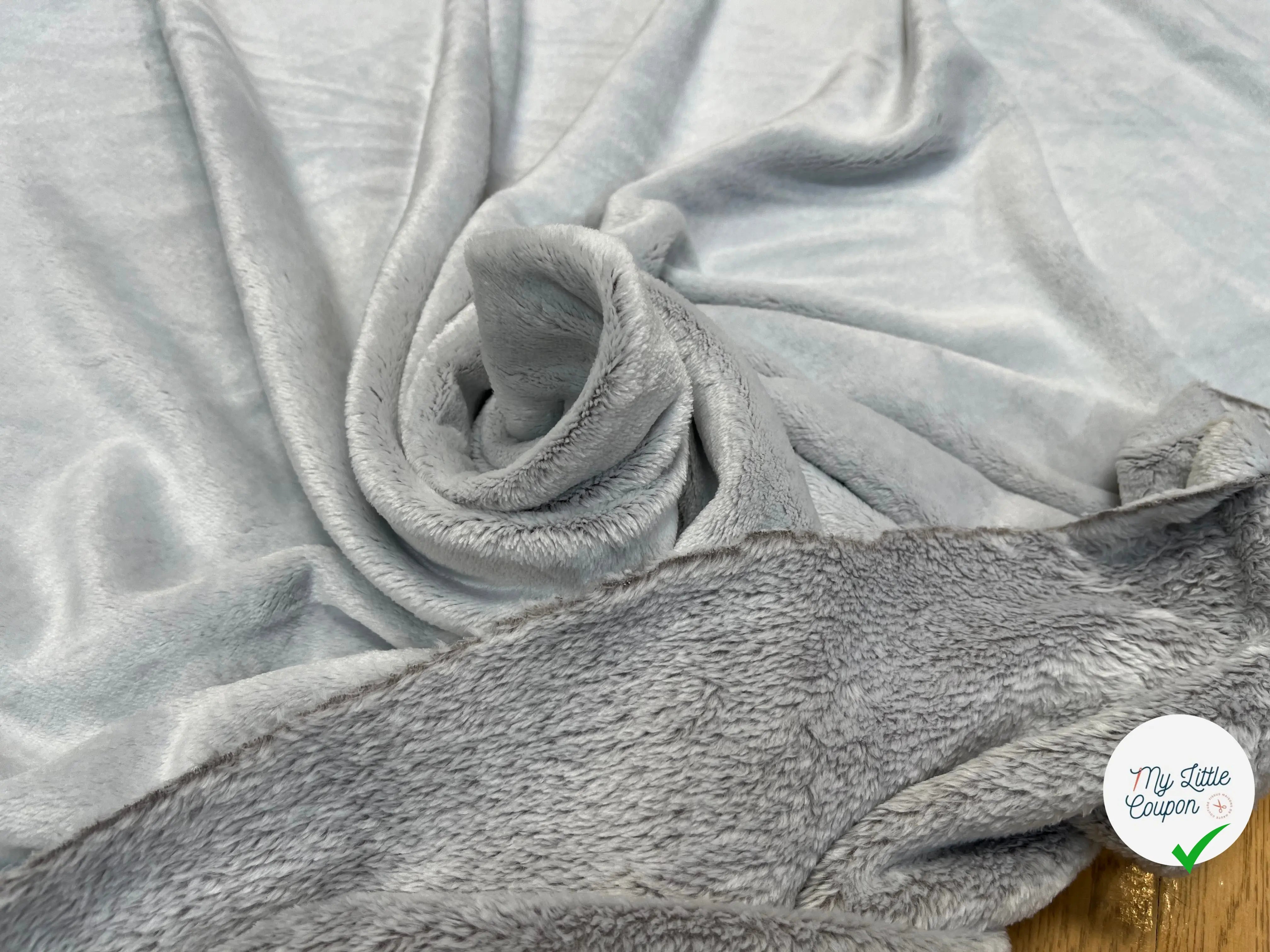 FOURRURE TOUTE DOUCE DOUBLE FACE SNOW TAUPE OEKO TEX MADE IN FRANCE - My Little Coupon