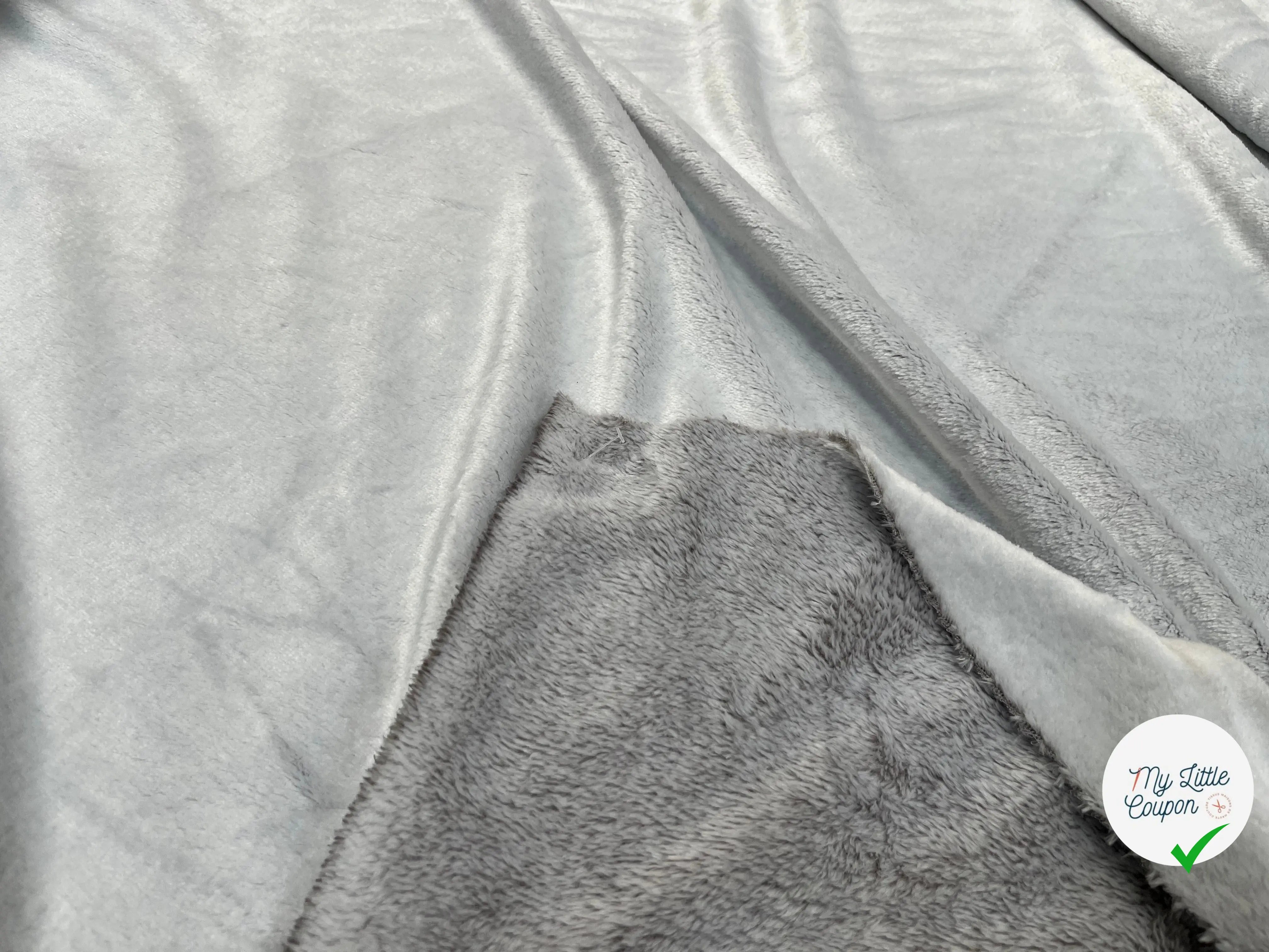 FOURRURE TOUTE DOUCE DOUBLE FACE SNOW TAUPE OEKO TEX MADE IN FRANCE - My Little Coupon