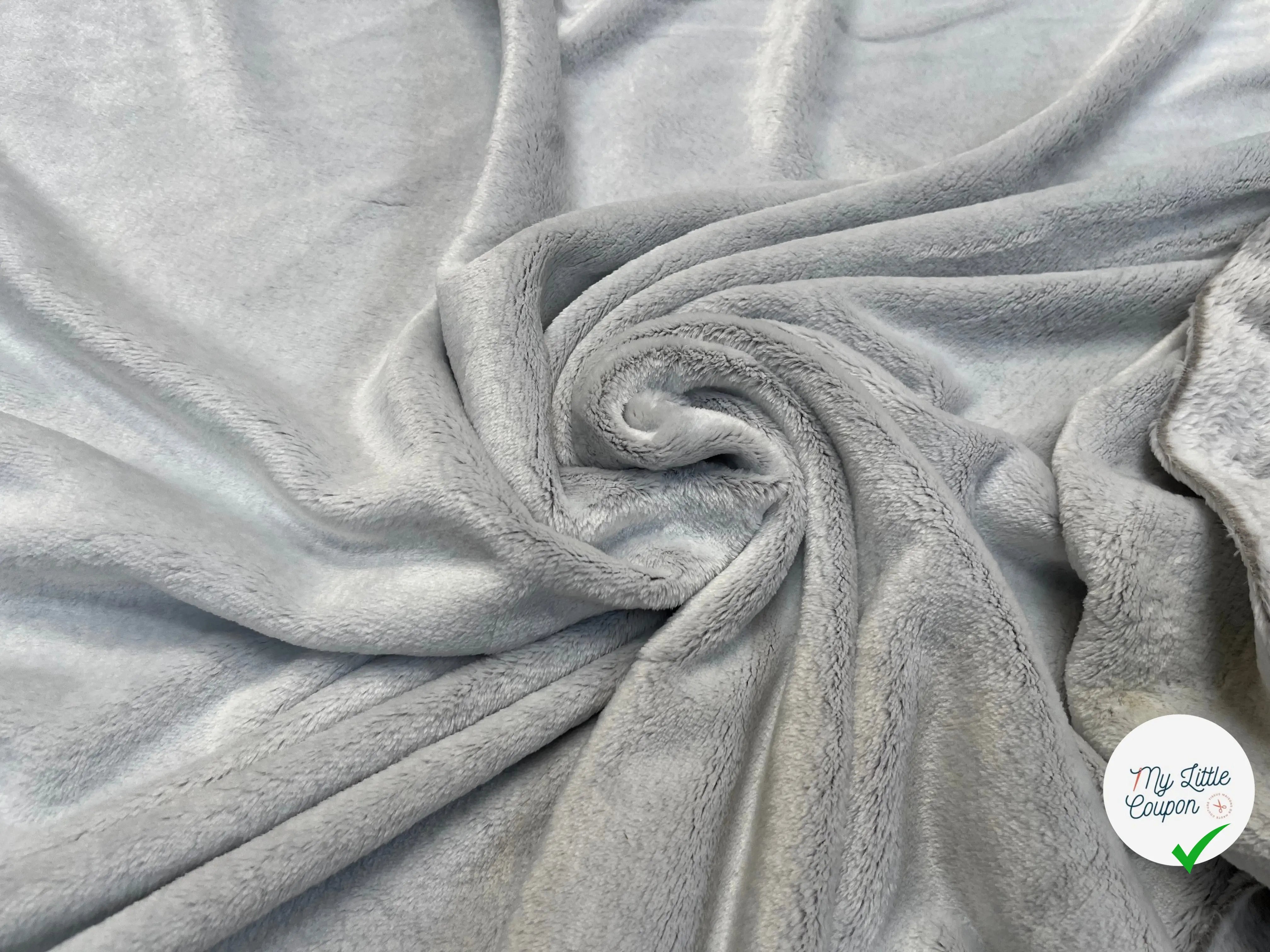 FOURRURE TOUTE DOUCE DOUBLE FACE SNOW TAUPE OEKO TEX MADE IN FRANCE - My Little Coupon