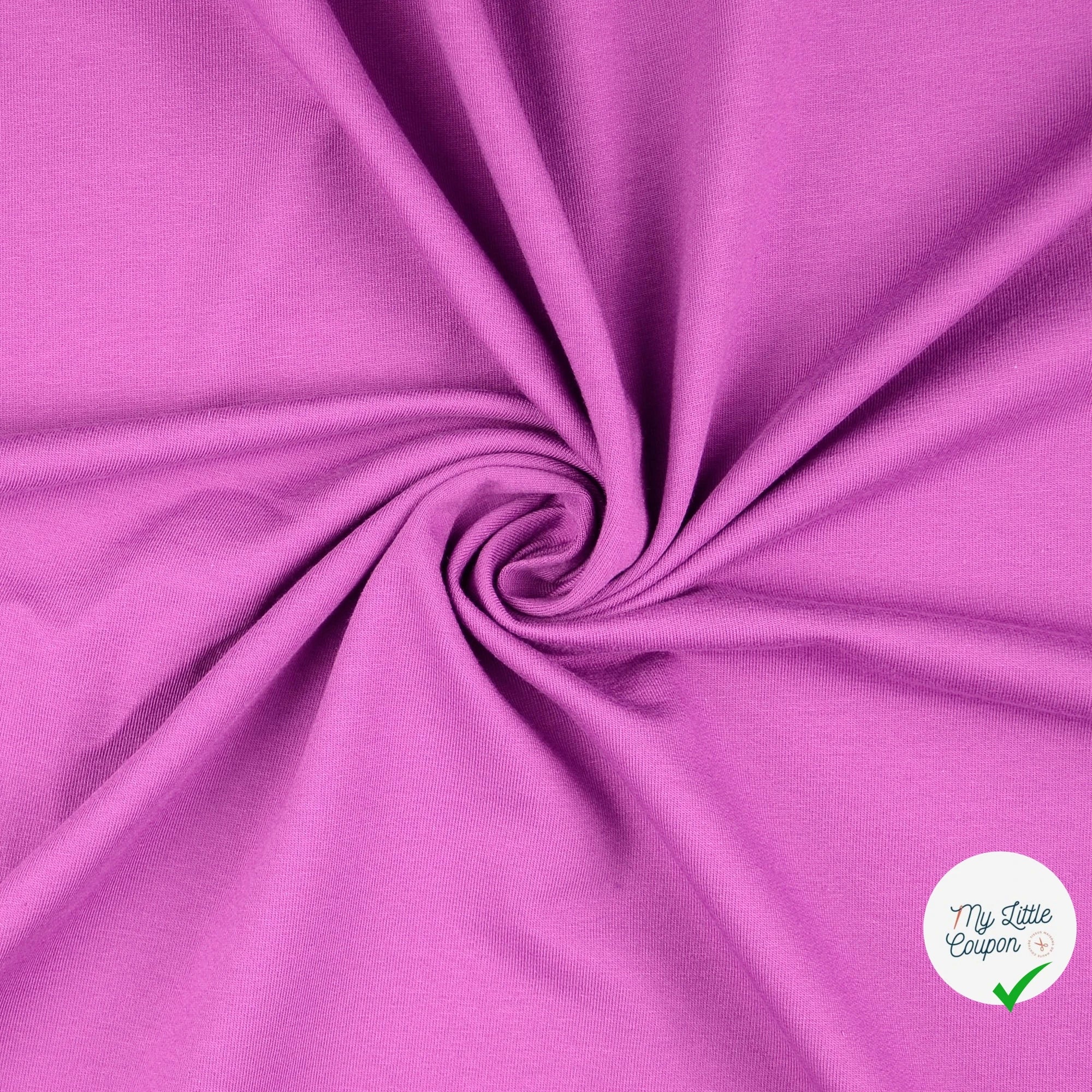 FRENCH TERRY COTON UNICOLORE FUCHSIA - My Little Coupon