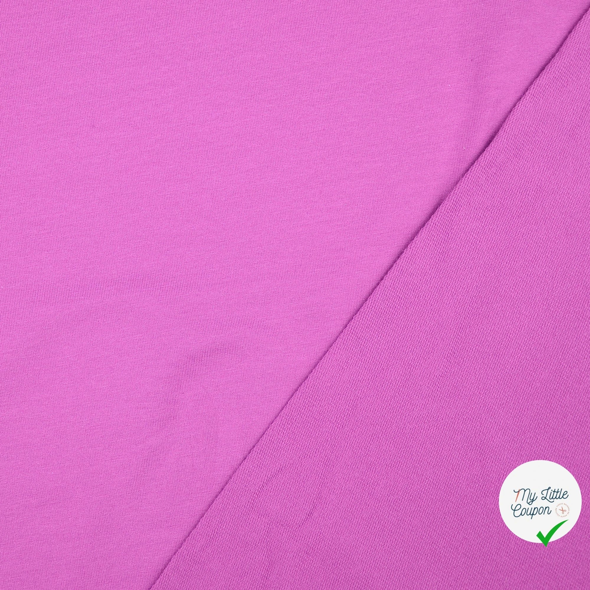 FRENCH TERRY COTON UNICOLORE FUCHSIA - My Little Coupon