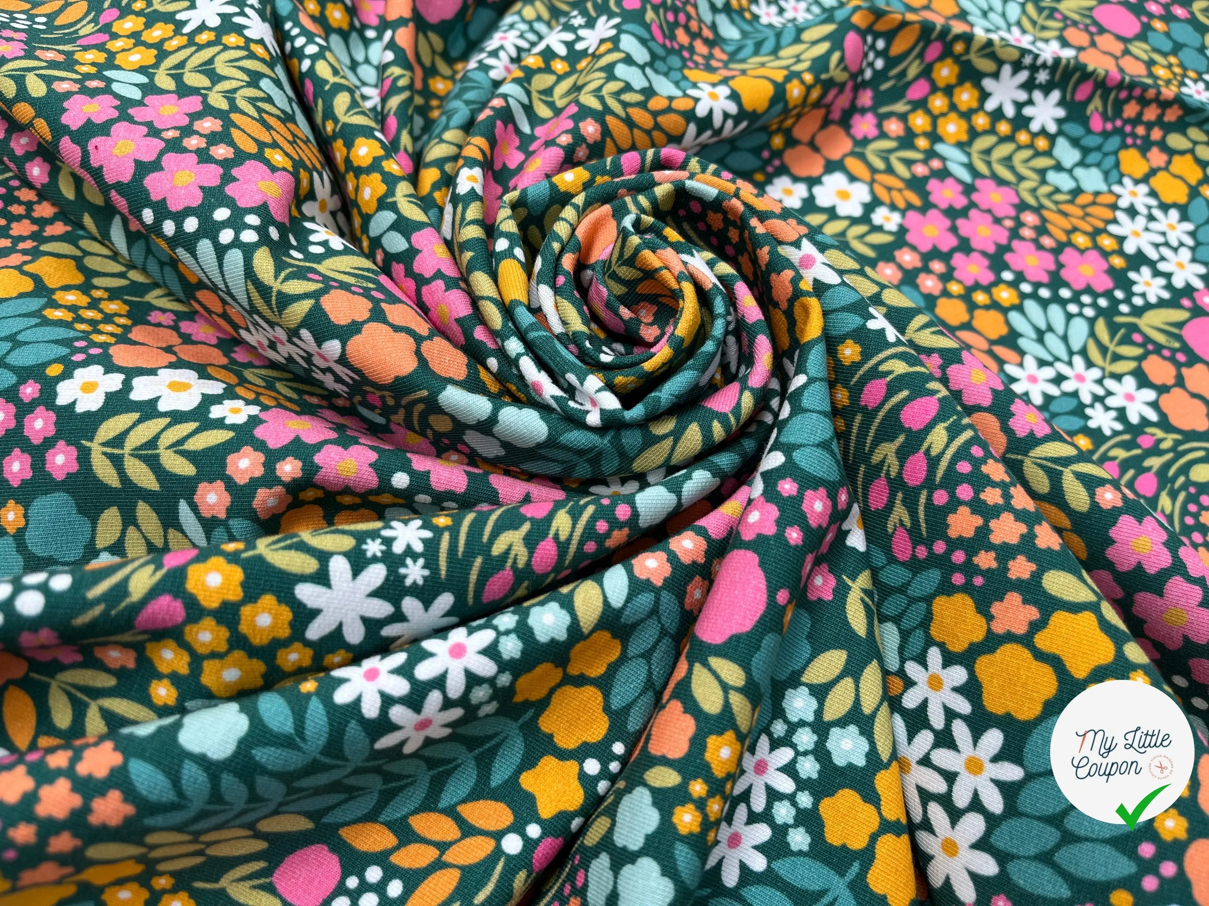 FRENCH TERRY FLEURI COTON MUTILCOLORE - My Little Coupon