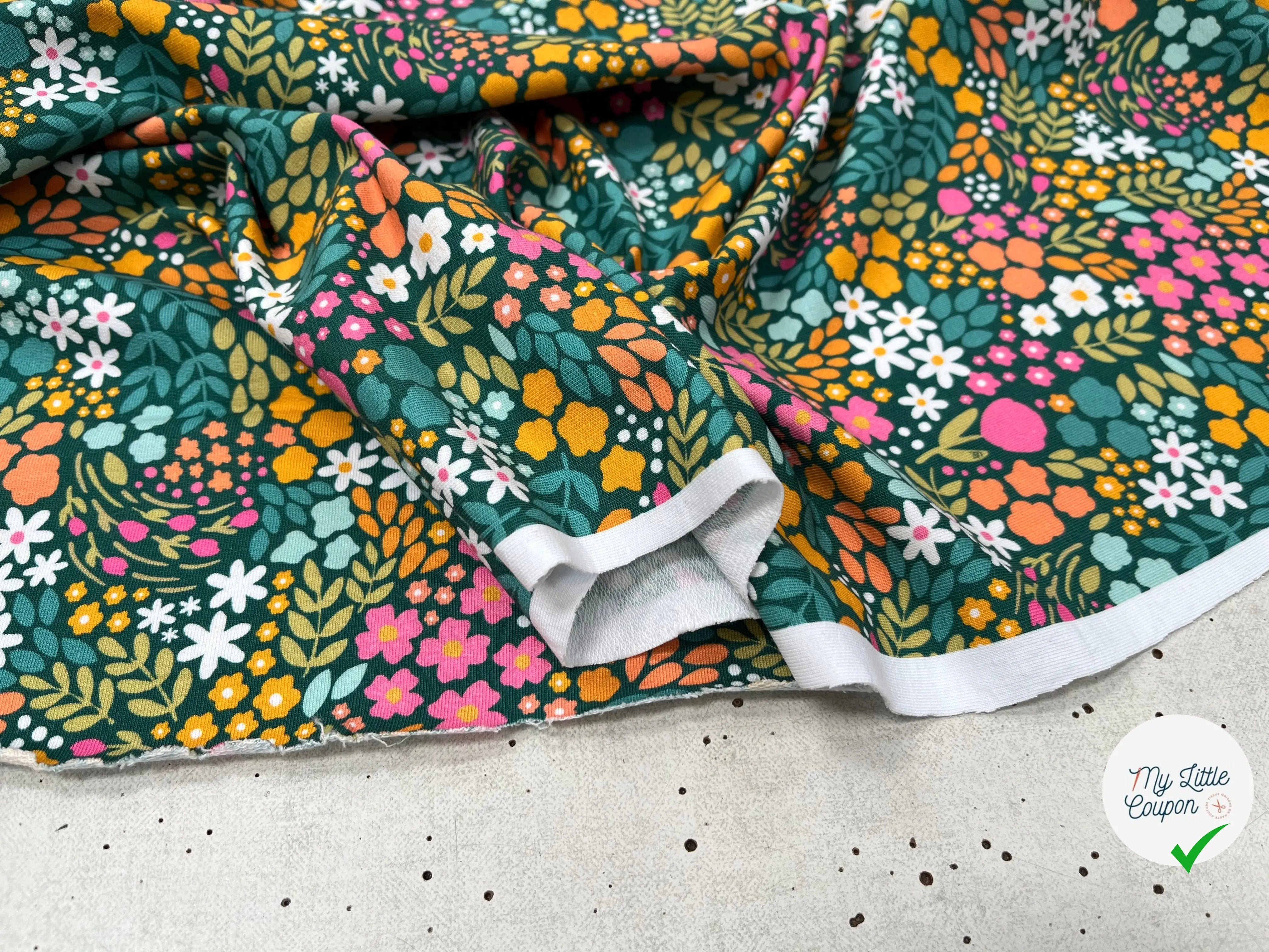 FRENCH TERRY FLEURI COTON MUTILCOLORE - My Little Coupon