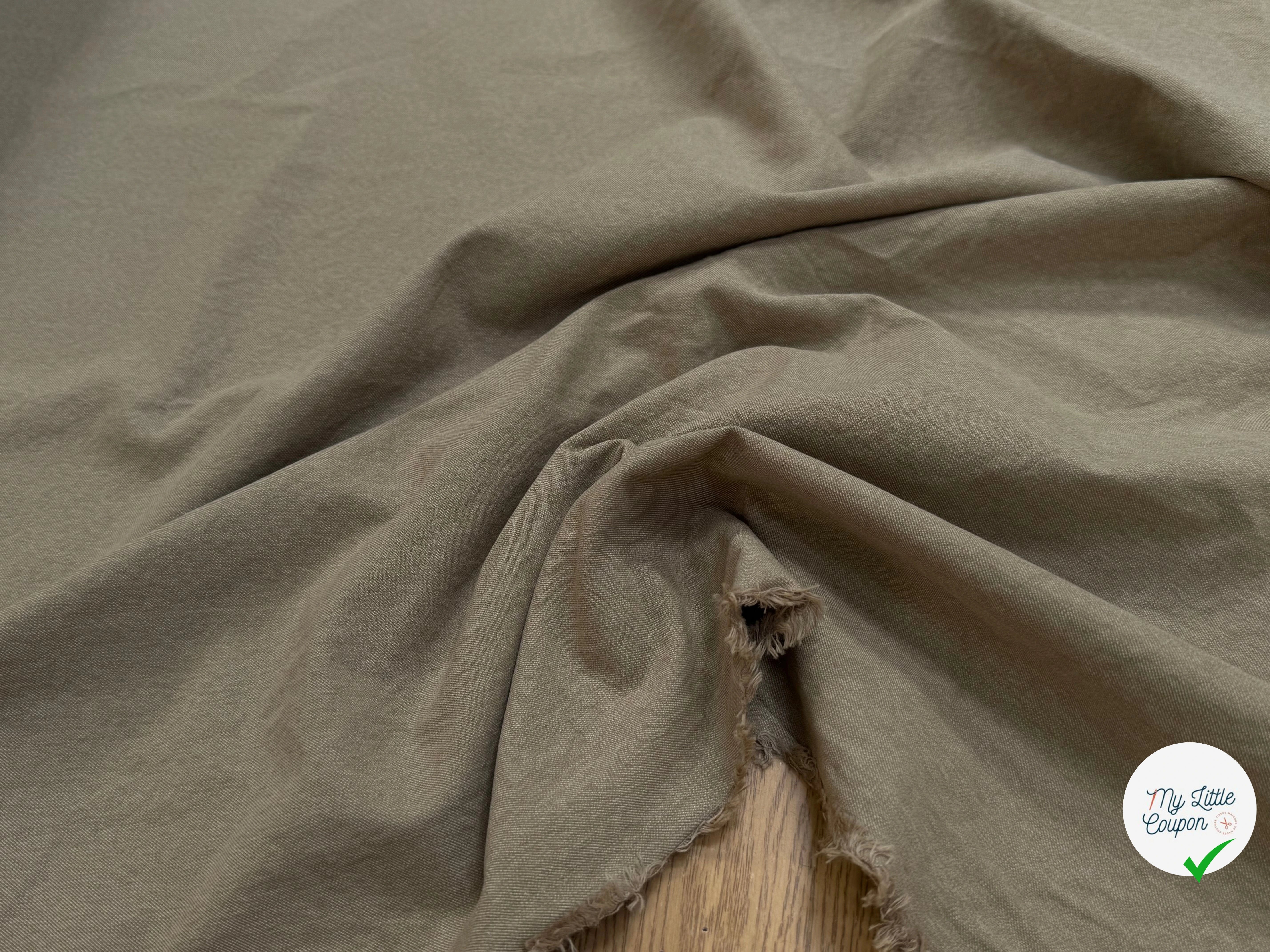 GABARDINE 100% COTON SABLÉE ESPRIT DENIM ULTRA BELLE BEIGE TAUPE - My Little Coupon