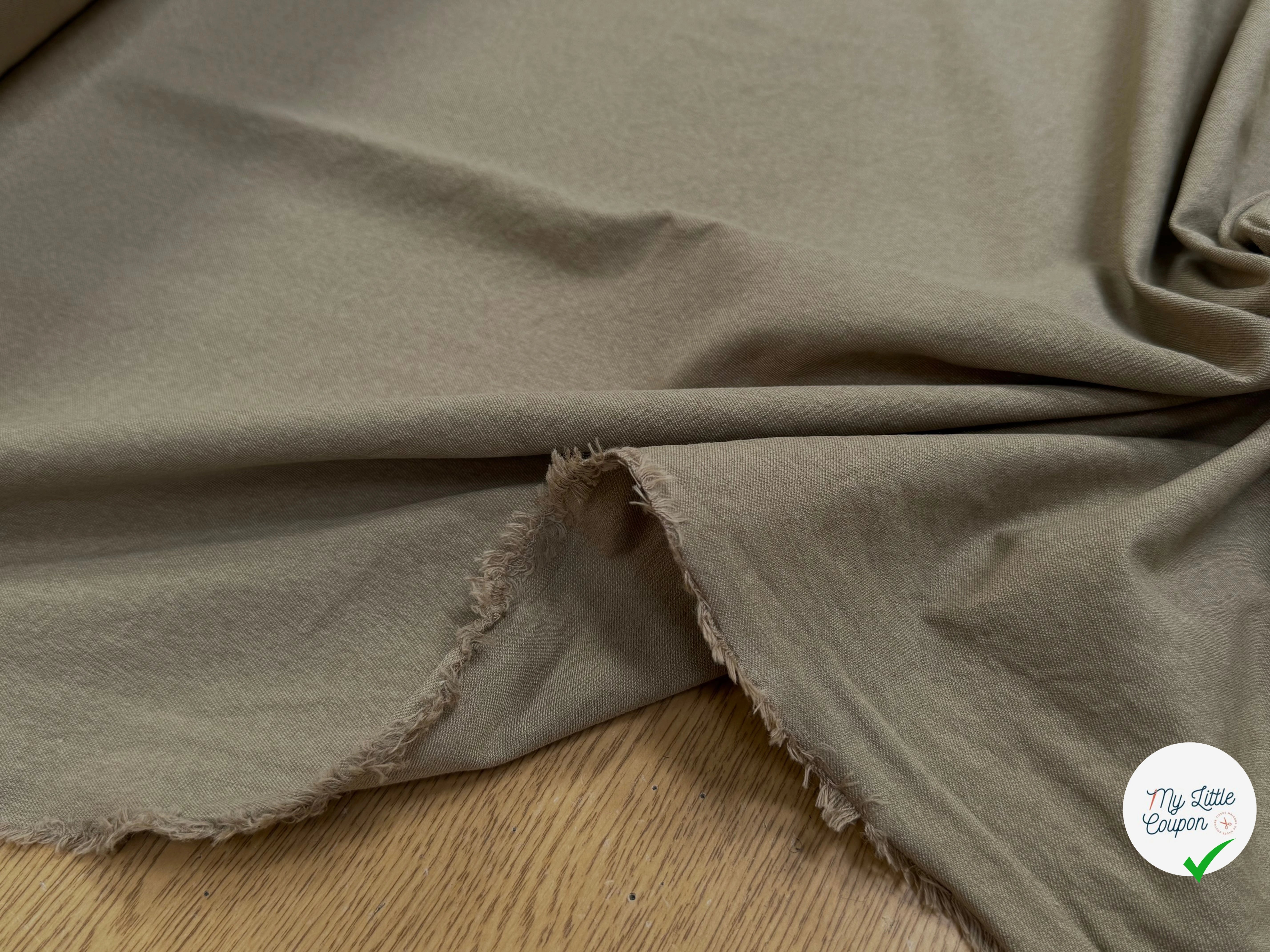 GABARDINE 100% COTON SABLÉE ESPRIT DENIM ULTRA BELLE BEIGE TAUPE - My Little Coupon