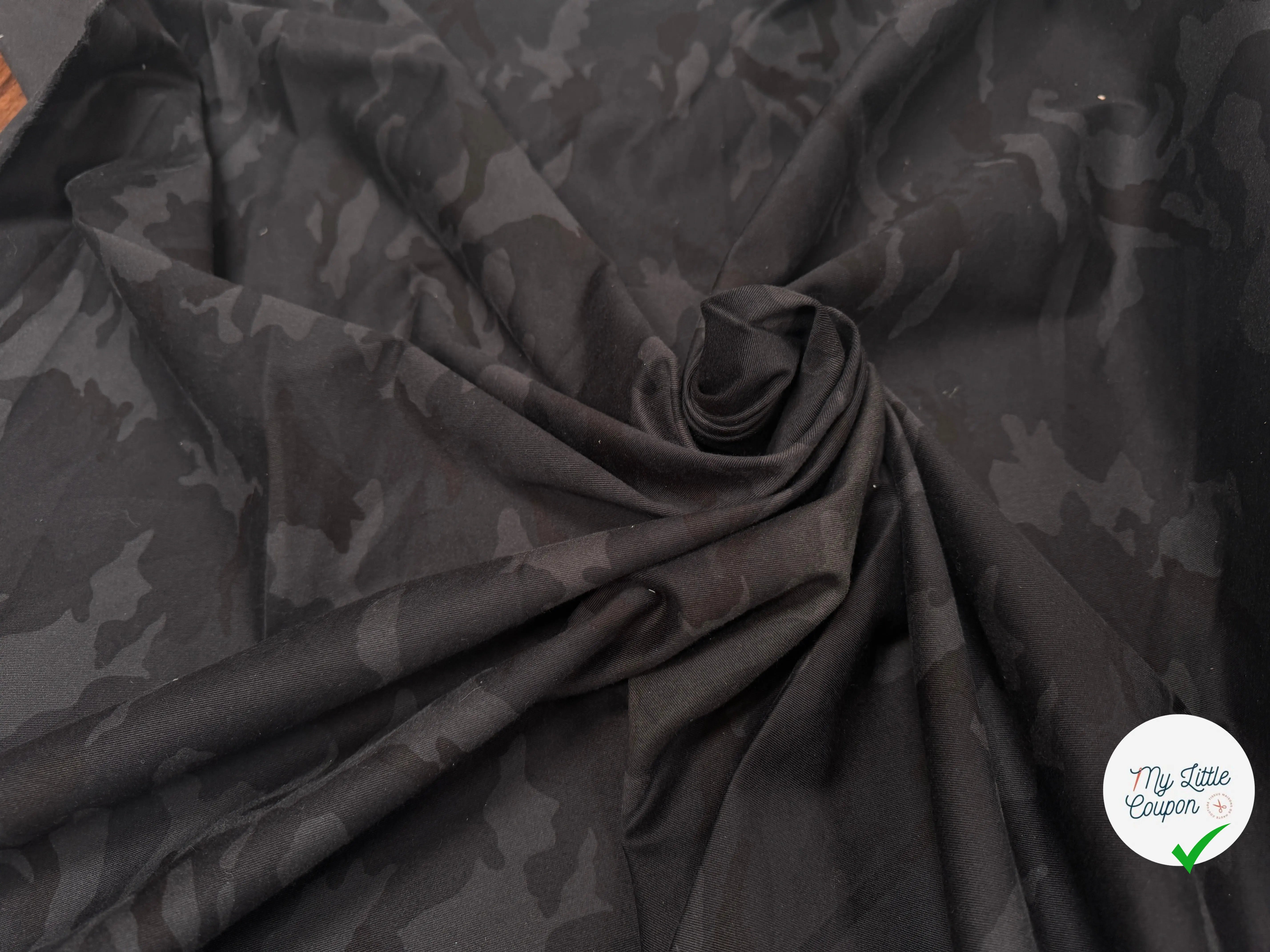 GABARDINE ARMY NOIR GRIS STRETCH - My Little Coupon