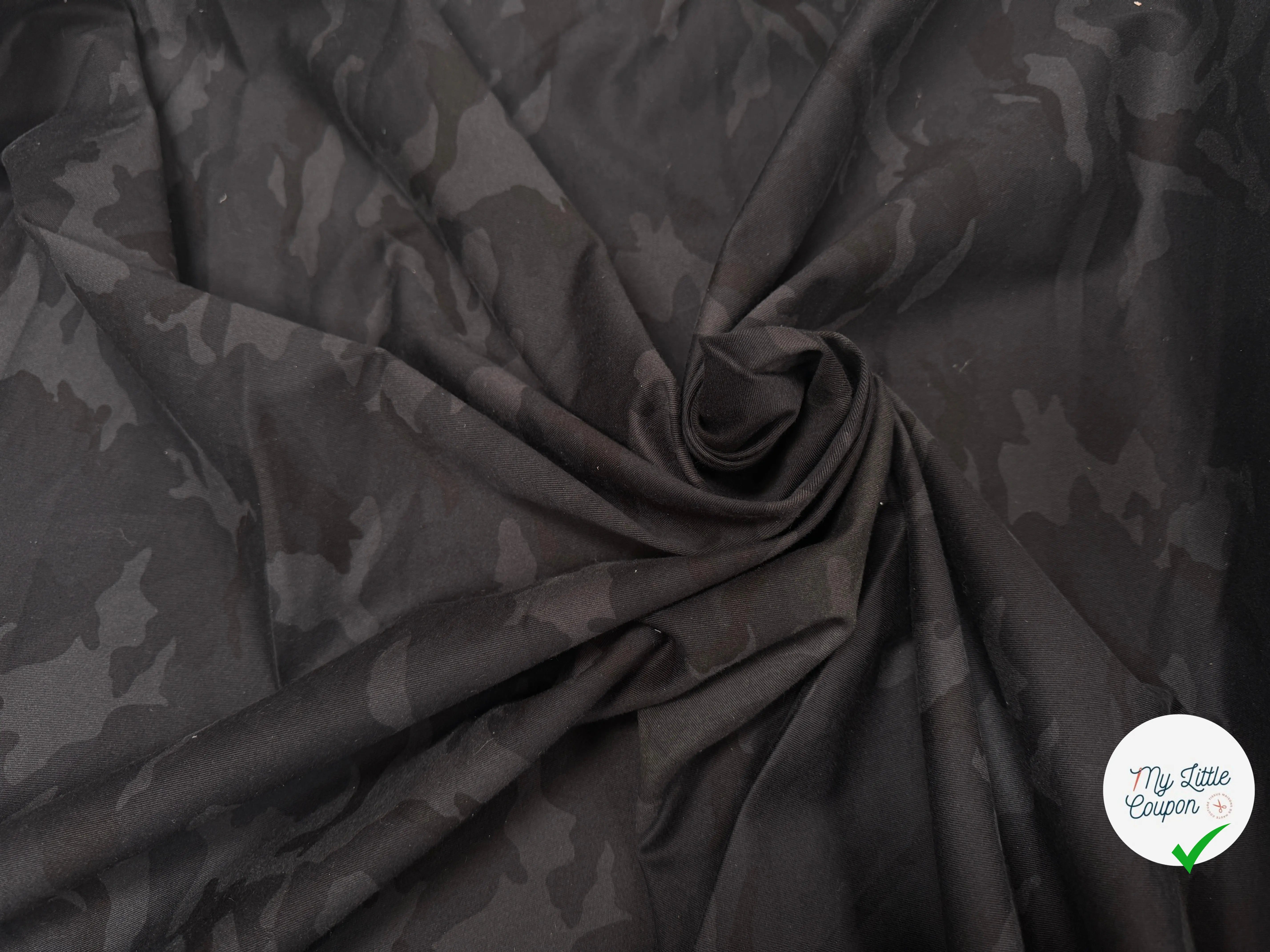 GABARDINE ARMY NOIR GRIS STRETCH - My Little Coupon
