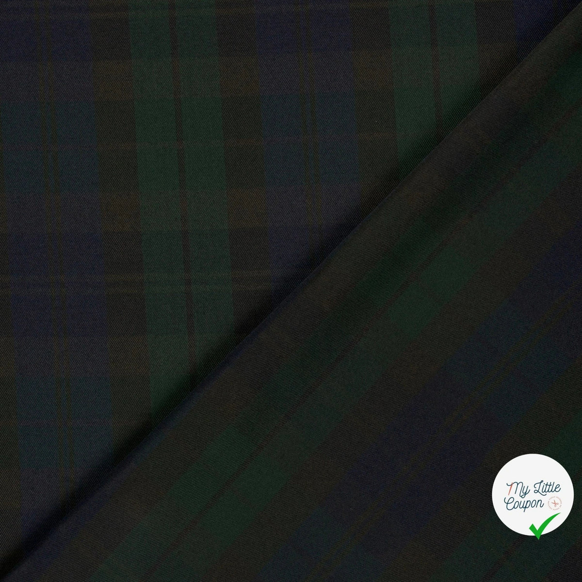 Gabardine carreaux écossais vert foncé