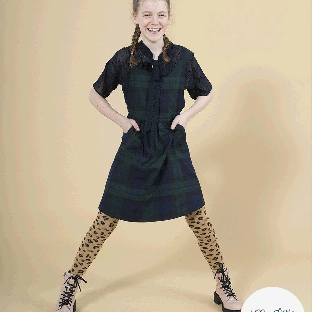 Gabardine carreaux écossais vert foncé