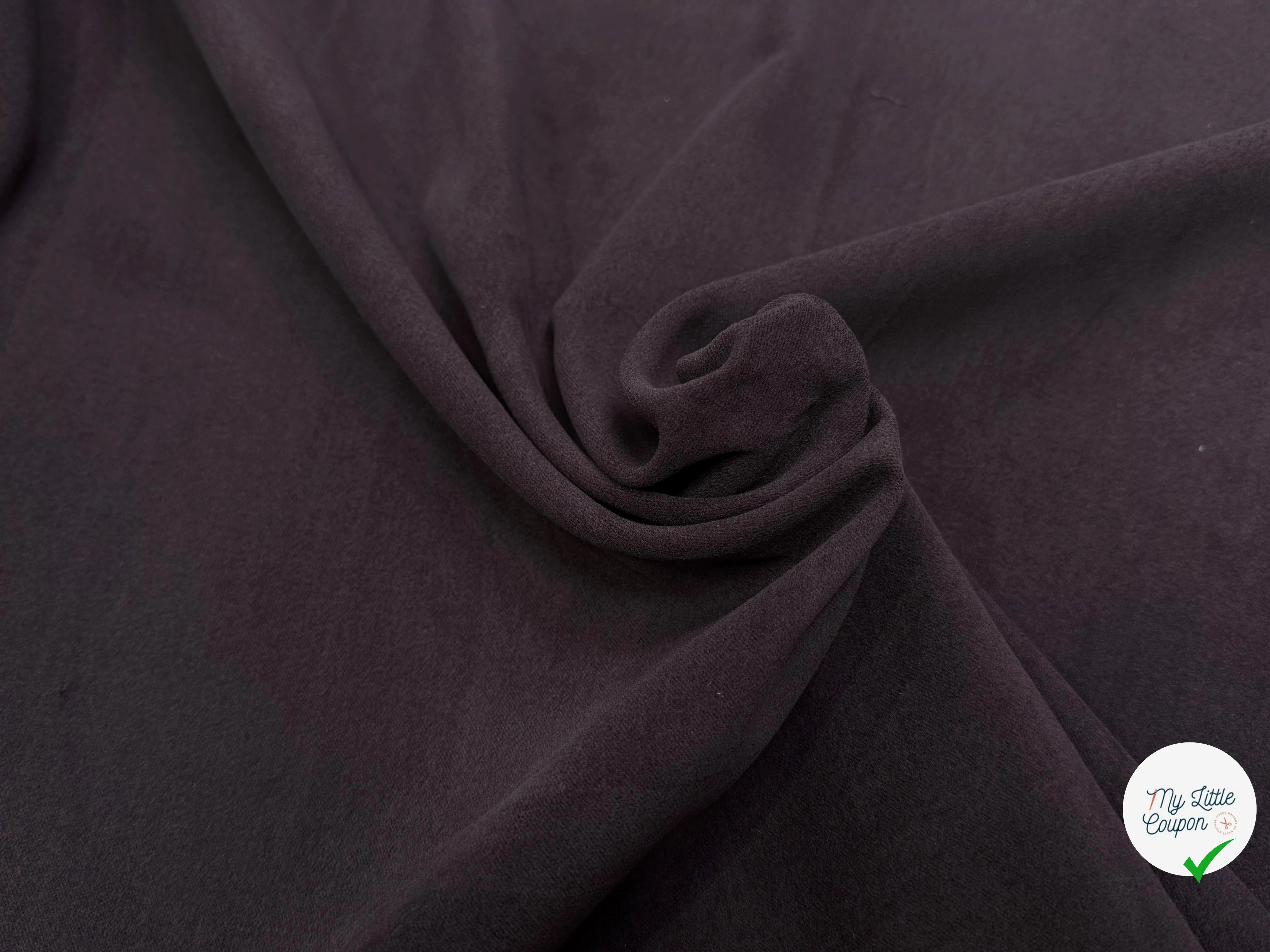 GABARDINE CHOCOLAT PRUNE COTON GRATTÉ - My Little Coupon