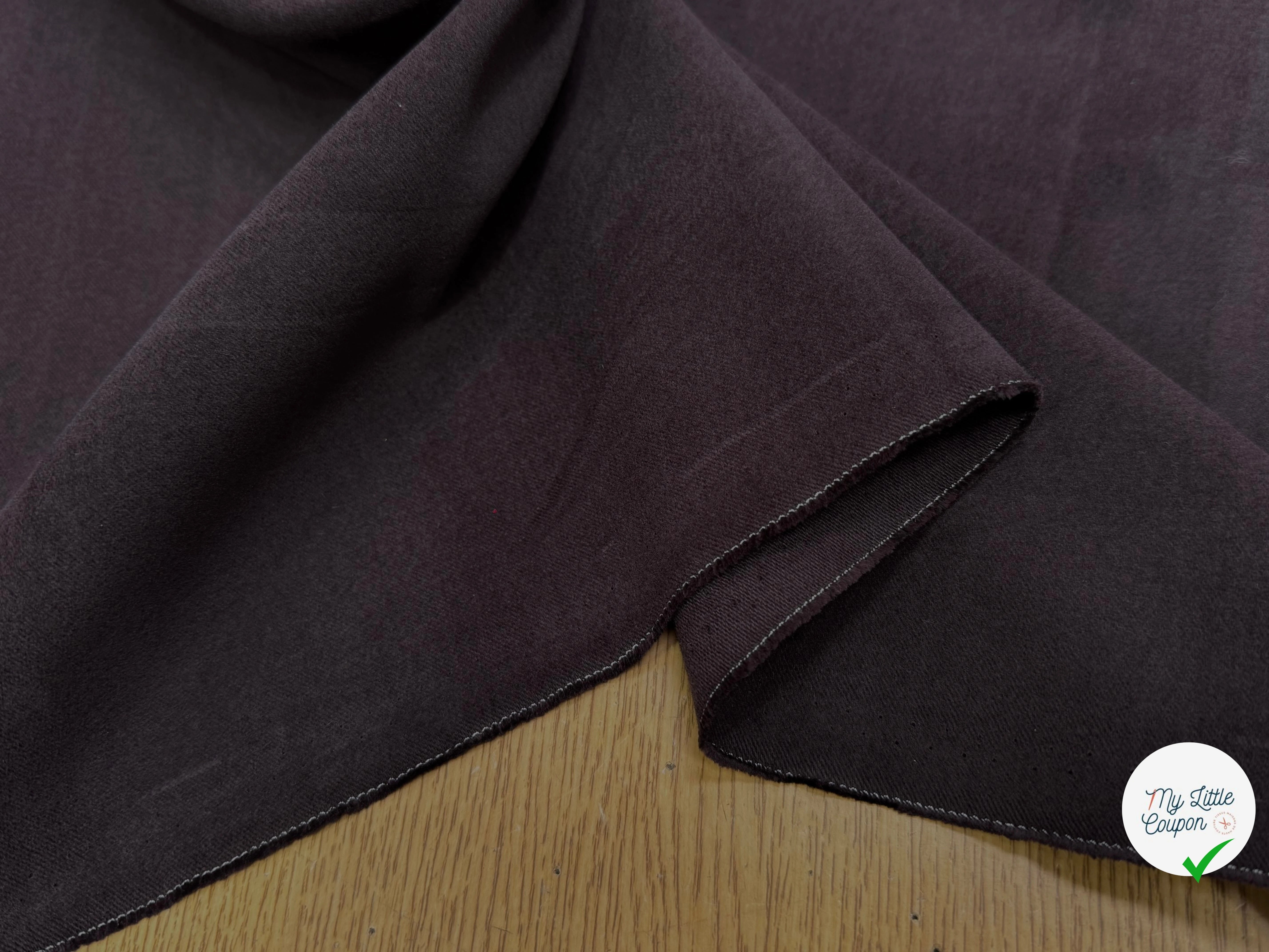 GABARDINE CHOCOLAT PRUNE COTON GRATTÉ - My Little Coupon