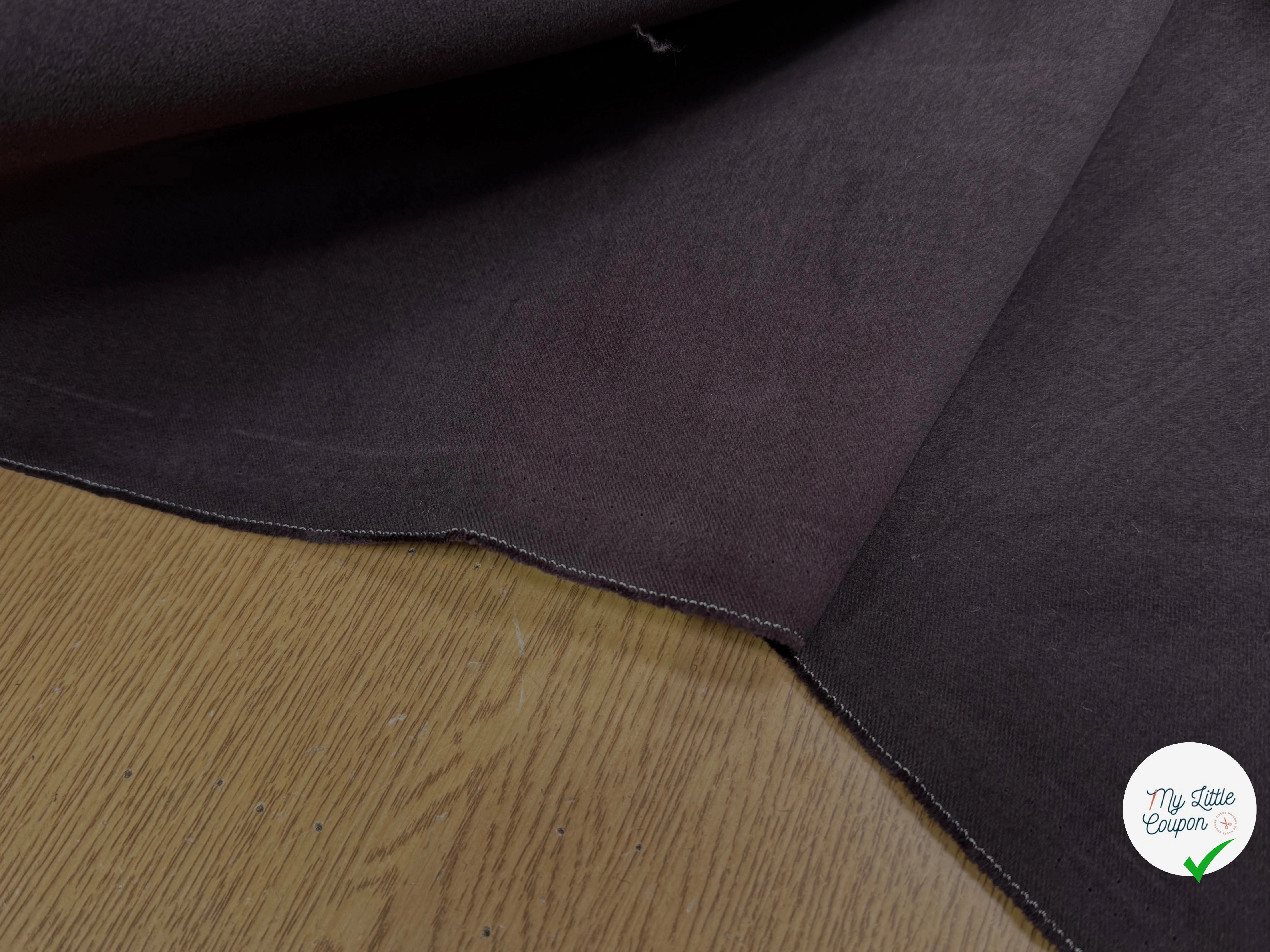 GABARDINE CHOCOLAT PRUNE COTON GRATTÉ - My Little Coupon