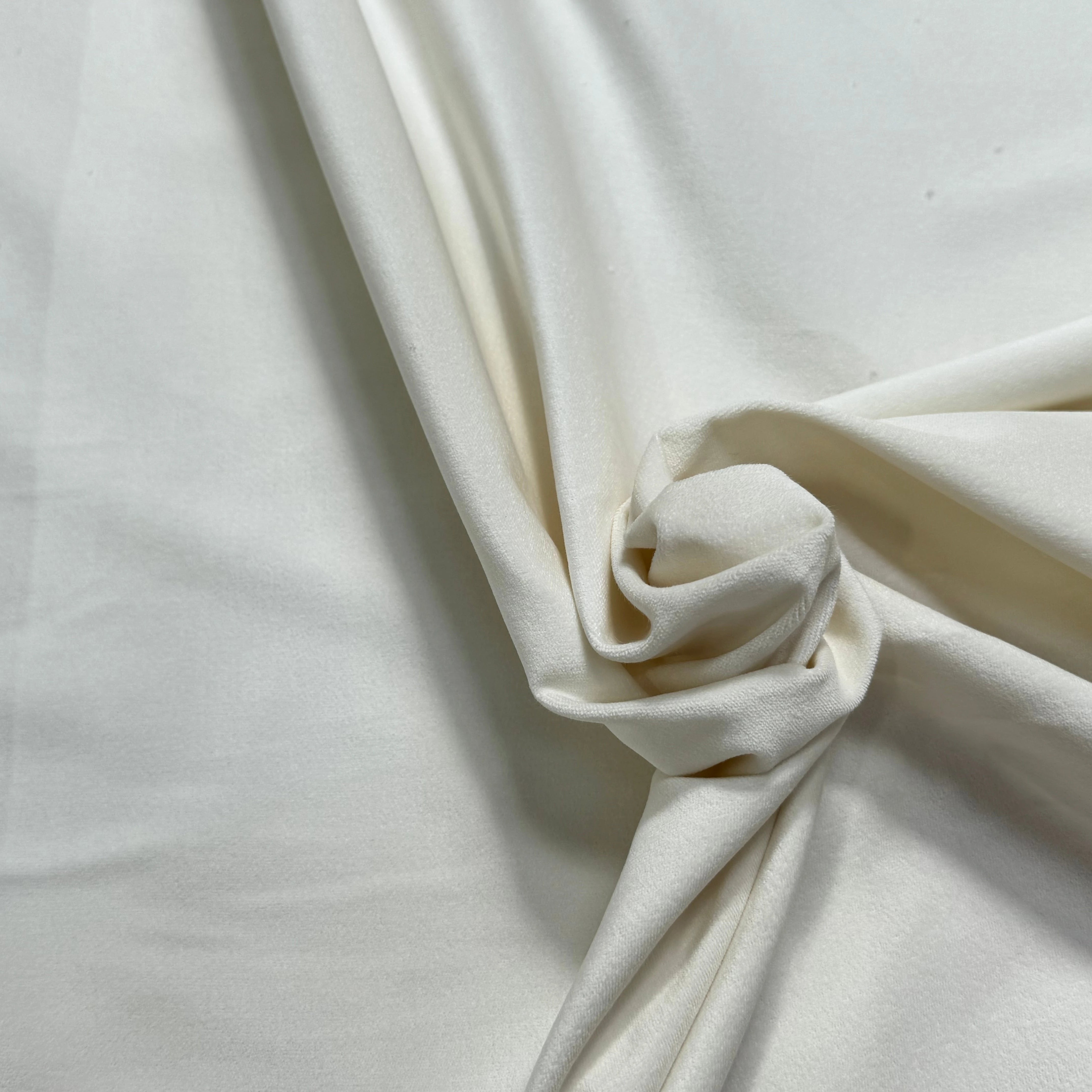 GABARDINE COTON GRATÉE ENVERS PEACHSKIN STRETCH BLANC CASSÉ - My Little Coupon
