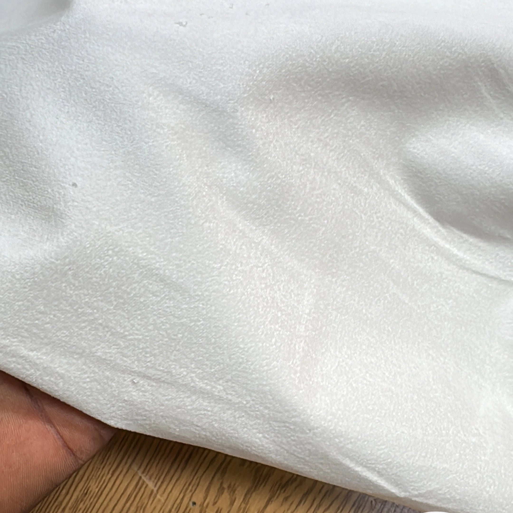 GABARDINE COTON GRATÉE ENVERS PEACHSKIN STRETCH BLANC CASSÉ - My Little Coupon