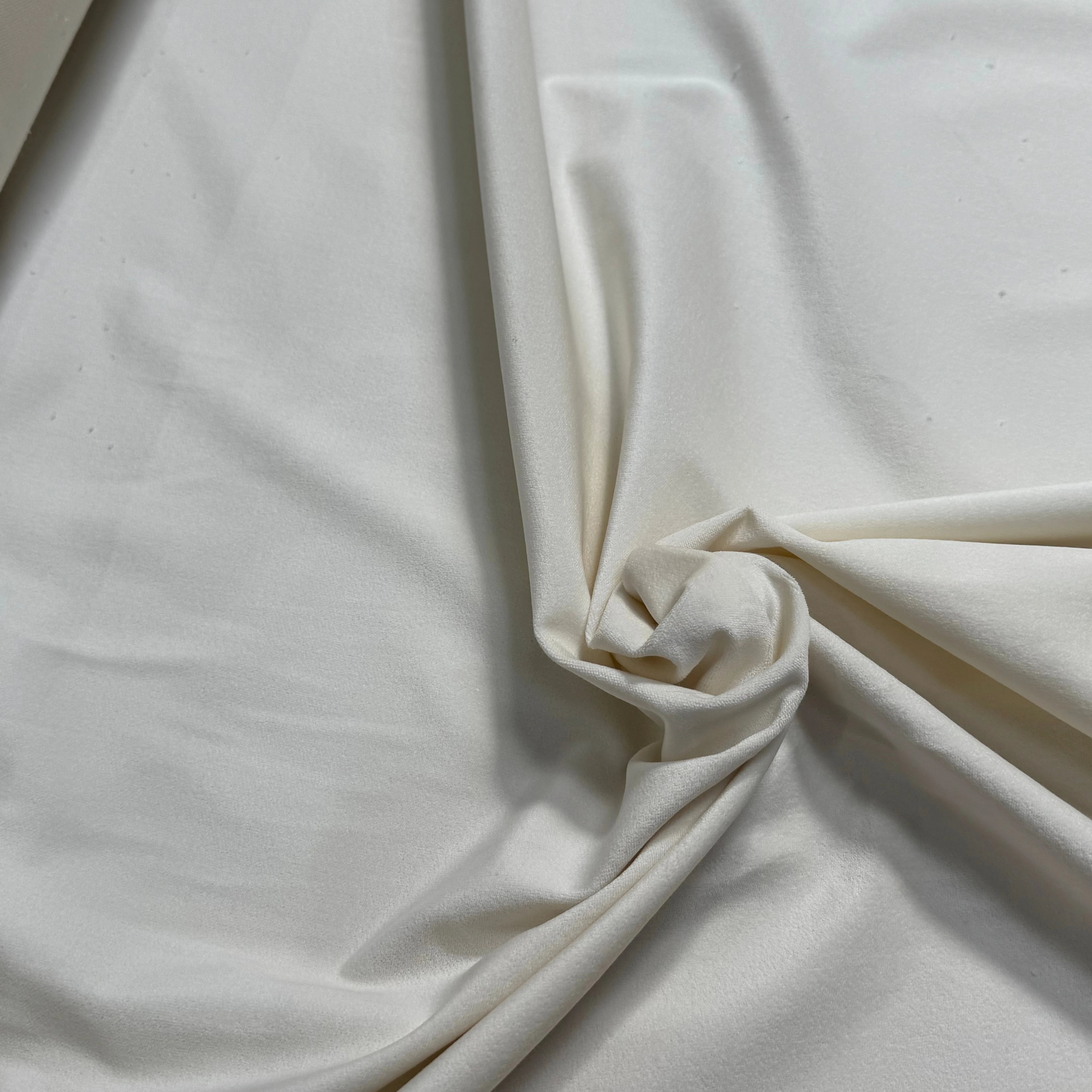 GABARDINE COTON GRATÉE ENVERS PEACHSKIN STRETCH BLANC CASSÉ - My Little Coupon
