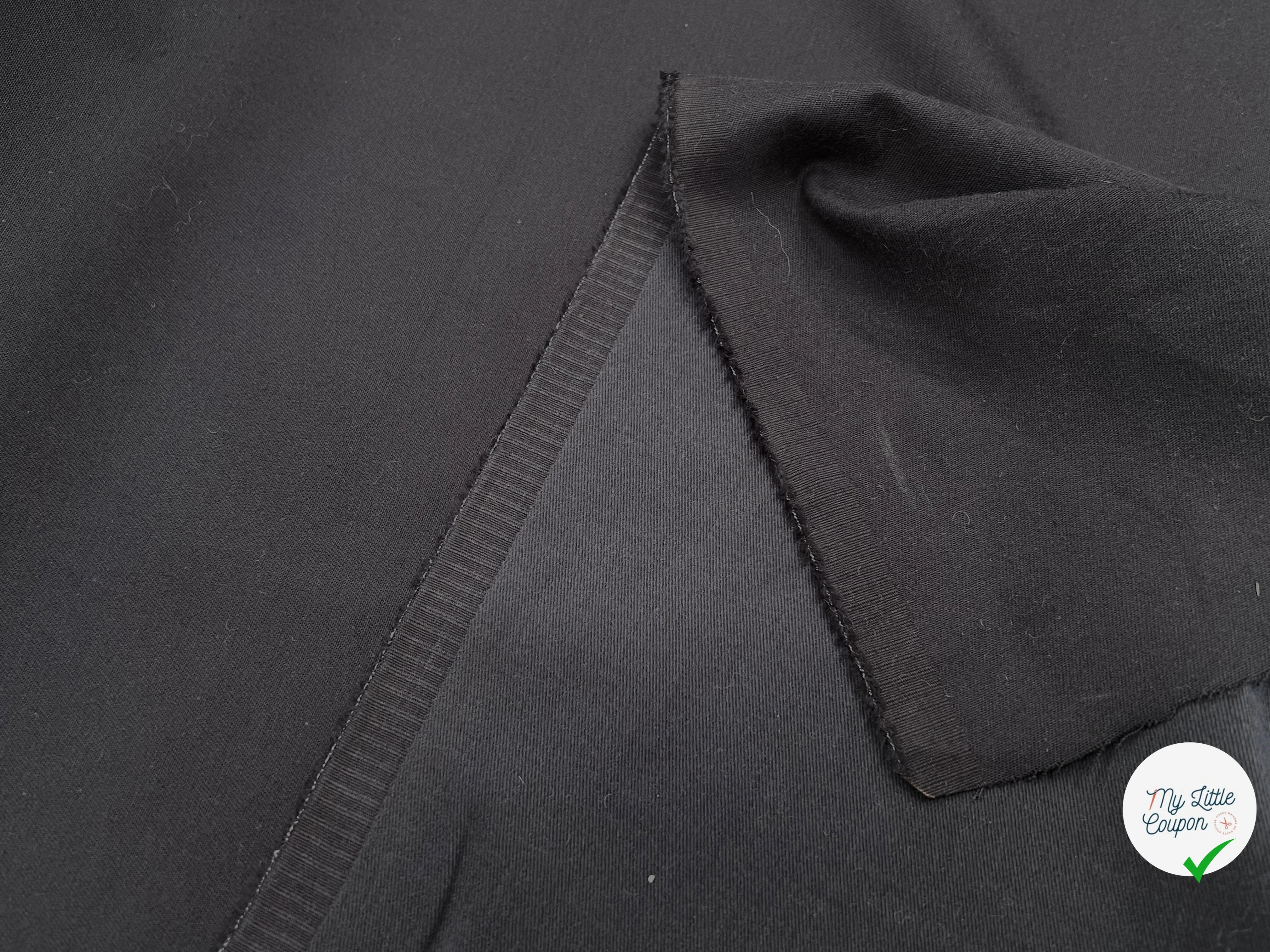 GABARDINE COTON GRATTÉE DUVETEUX GRIS ANTHRACITE - My Little Coupon