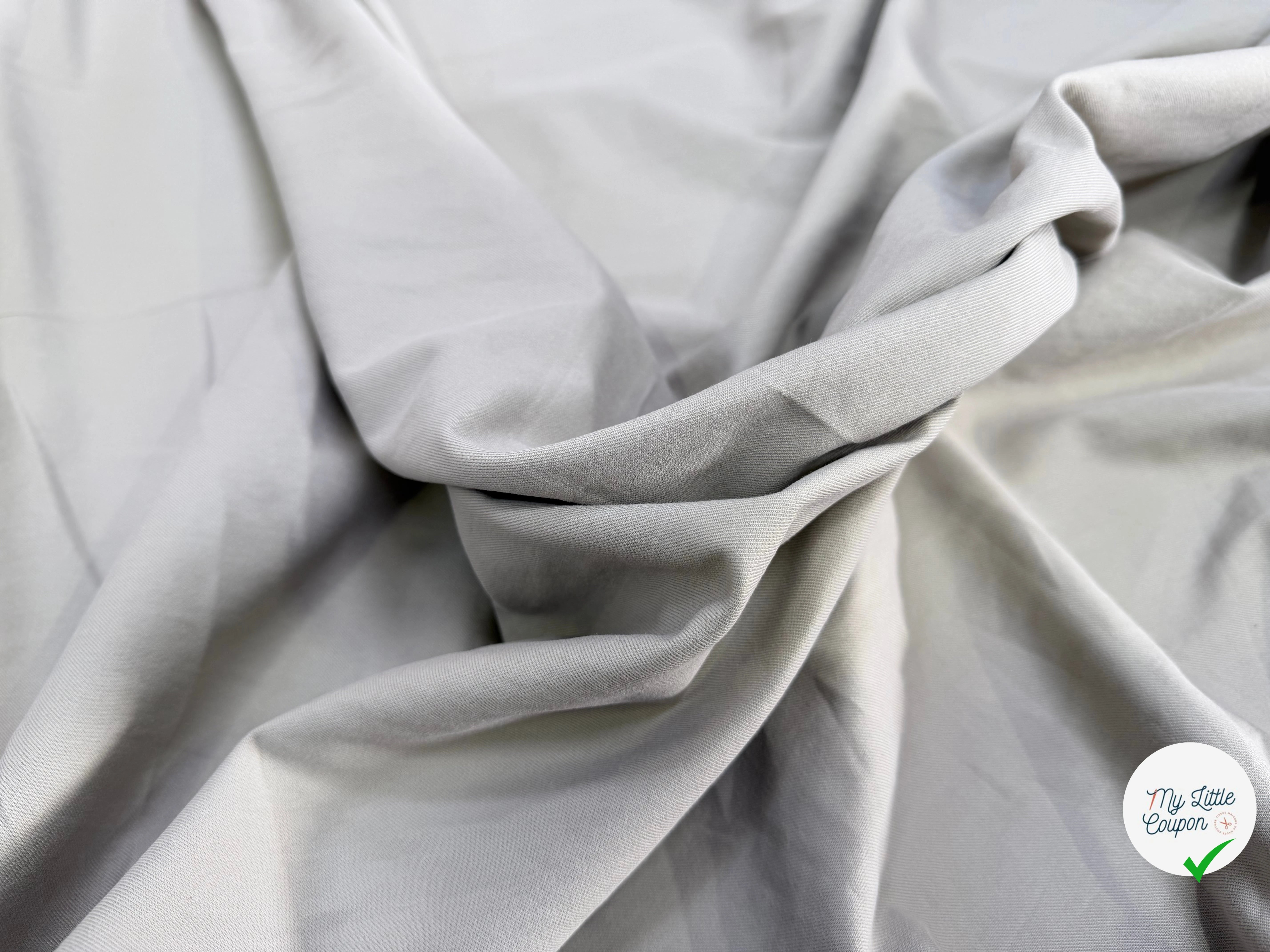 GABARDINE COTON LOURDE BEIGE FICELLE - My Little Coupon