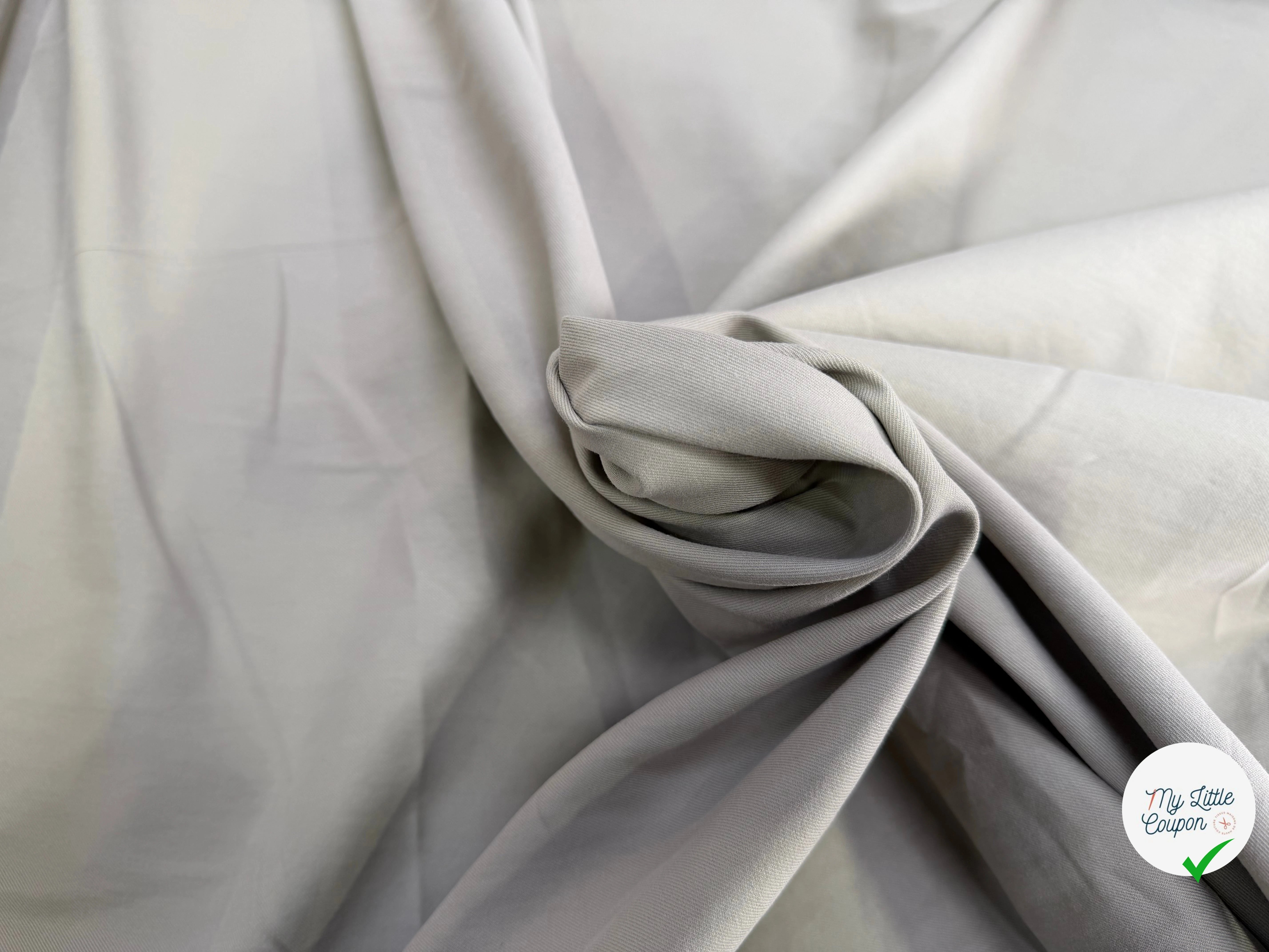 GABARDINE COTON LOURDE BEIGE FICELLE - My Little Coupon