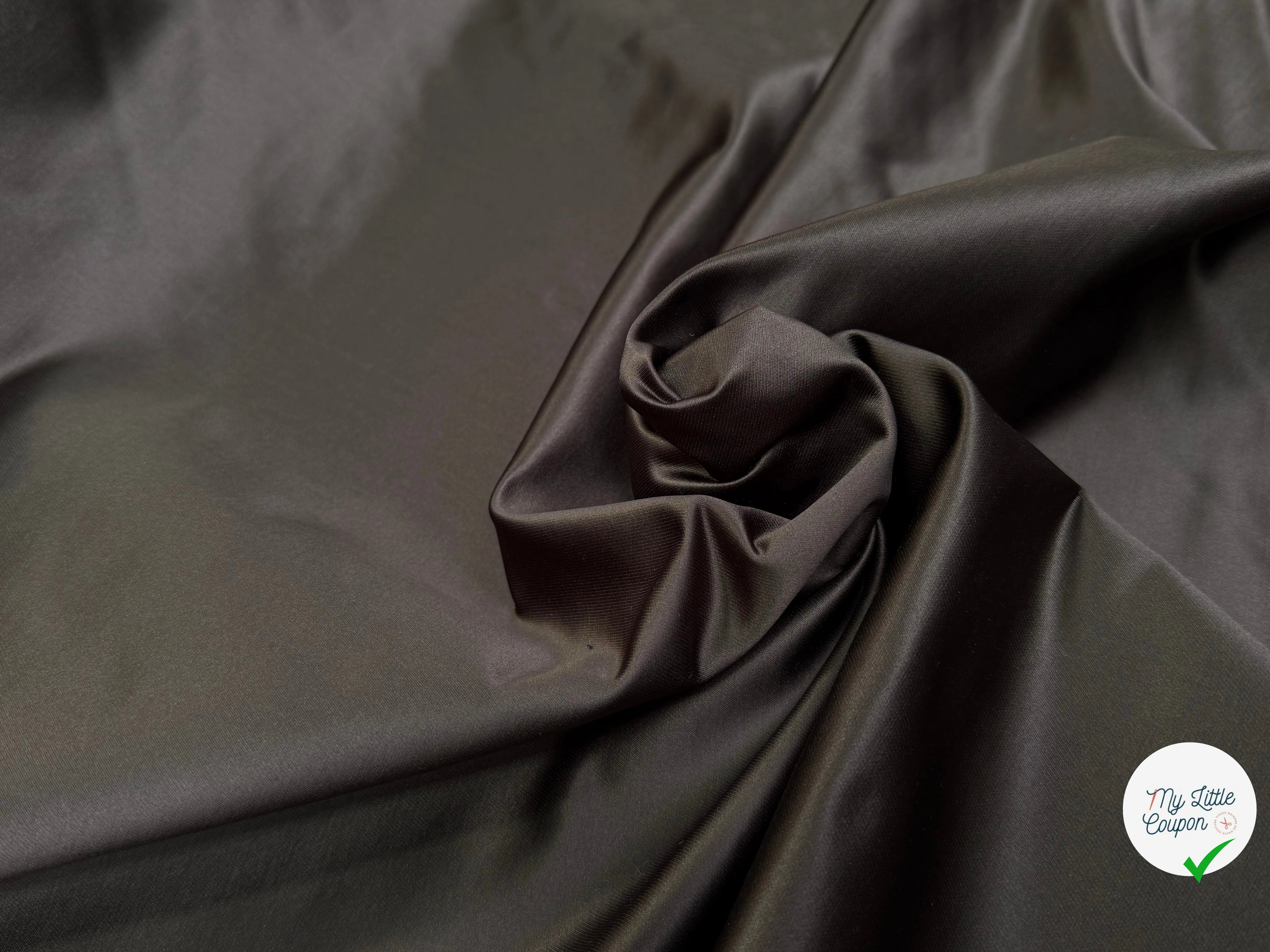 GABARDINE COTON SATINÉE KAKI MARRON TOUCHE PEAU DE PÊCHE QUALITÉ COUTURE - My Little Coupon