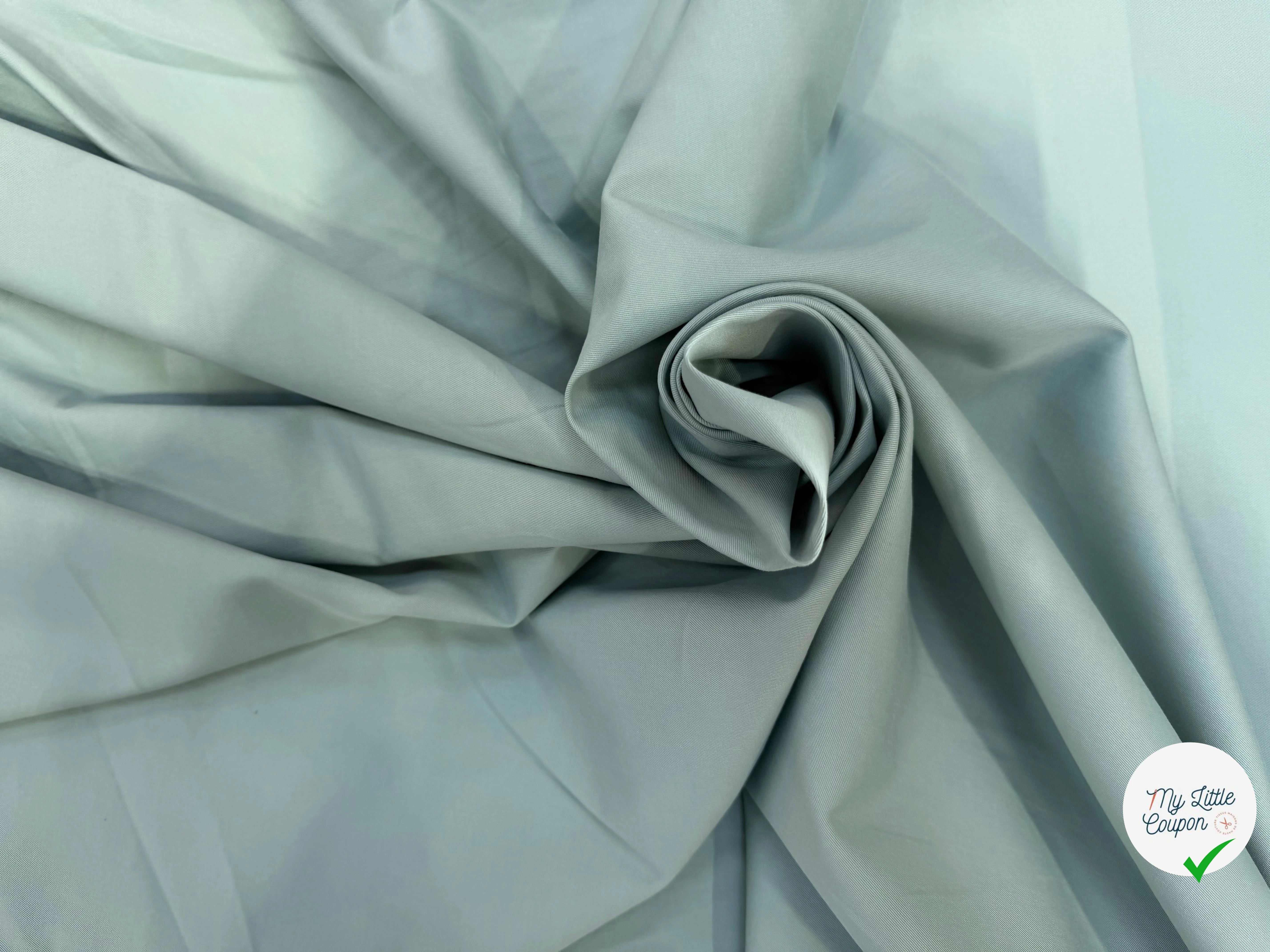 GABARDINE COTON STRETCH VERT D'EAU VERVE ACQUA - My Little Coupon
