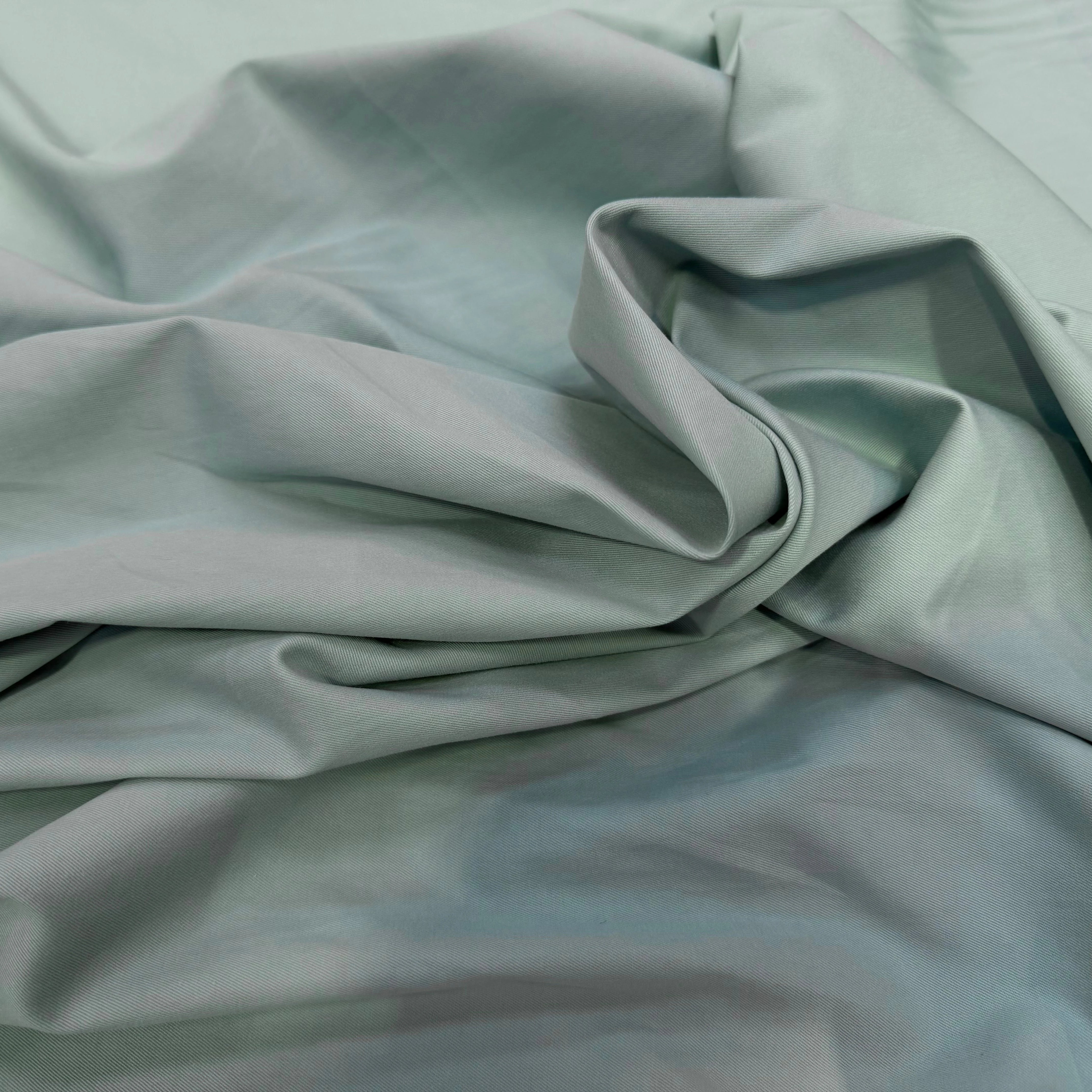 GABARDINE COTON STRETCH VERT D'EAU VERVE ACQUA - My Little Coupon