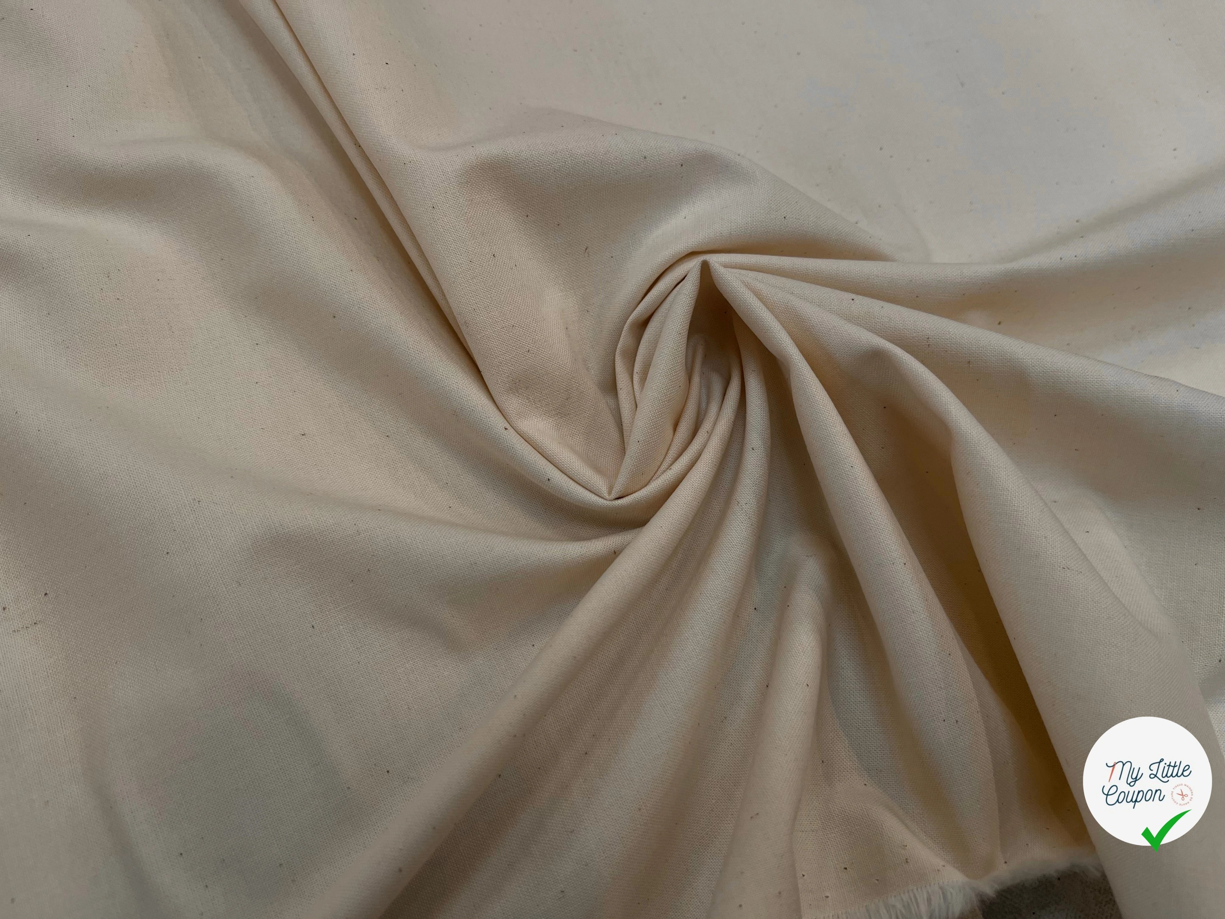 GABARDINE DE COTON DUVETEUX ÉCRU TOUT DOUX - My Little Coupon
