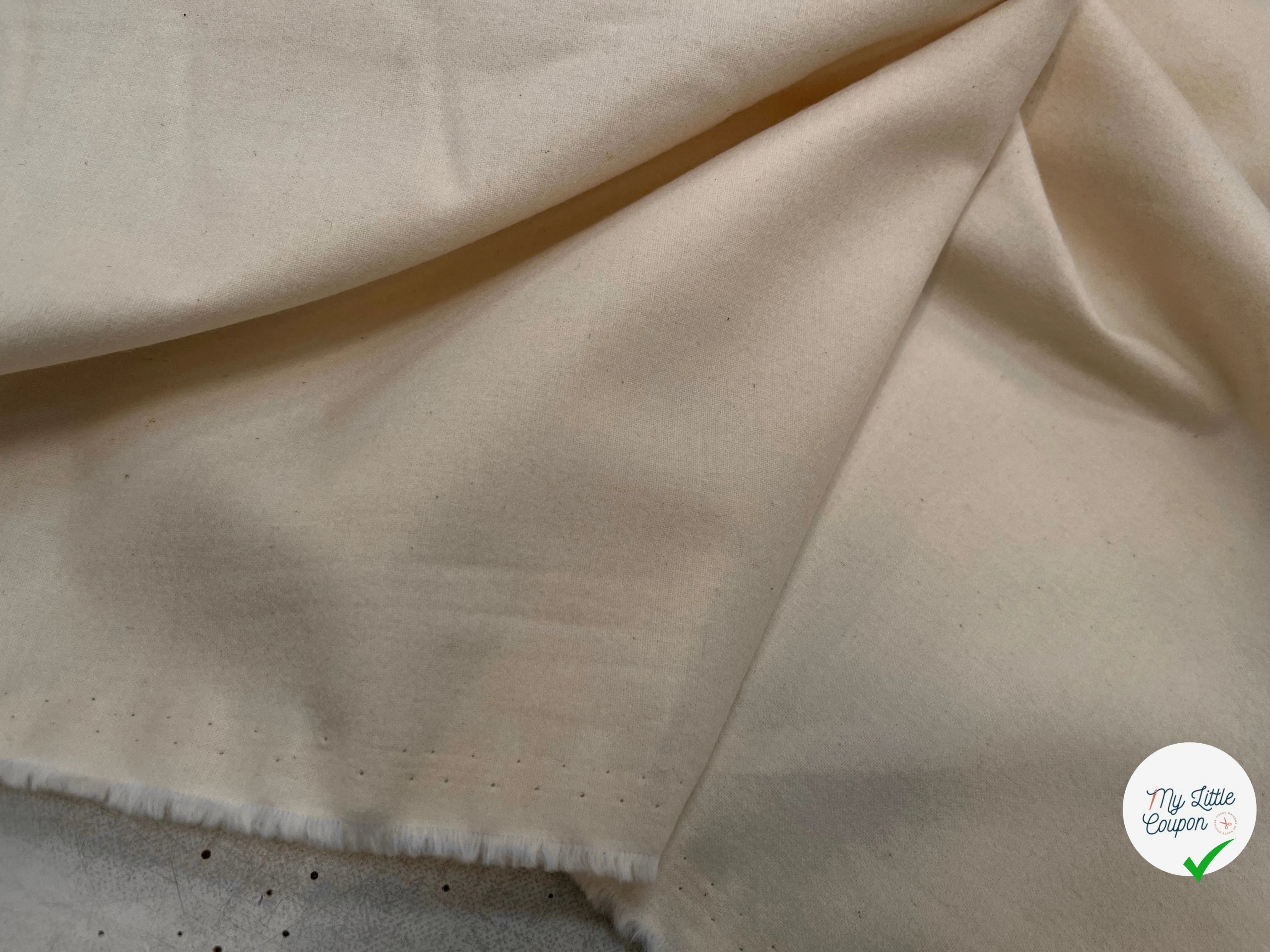 GABARDINE DE COTON DUVETEUX ÉCRU TOUT DOUX - My Little Coupon