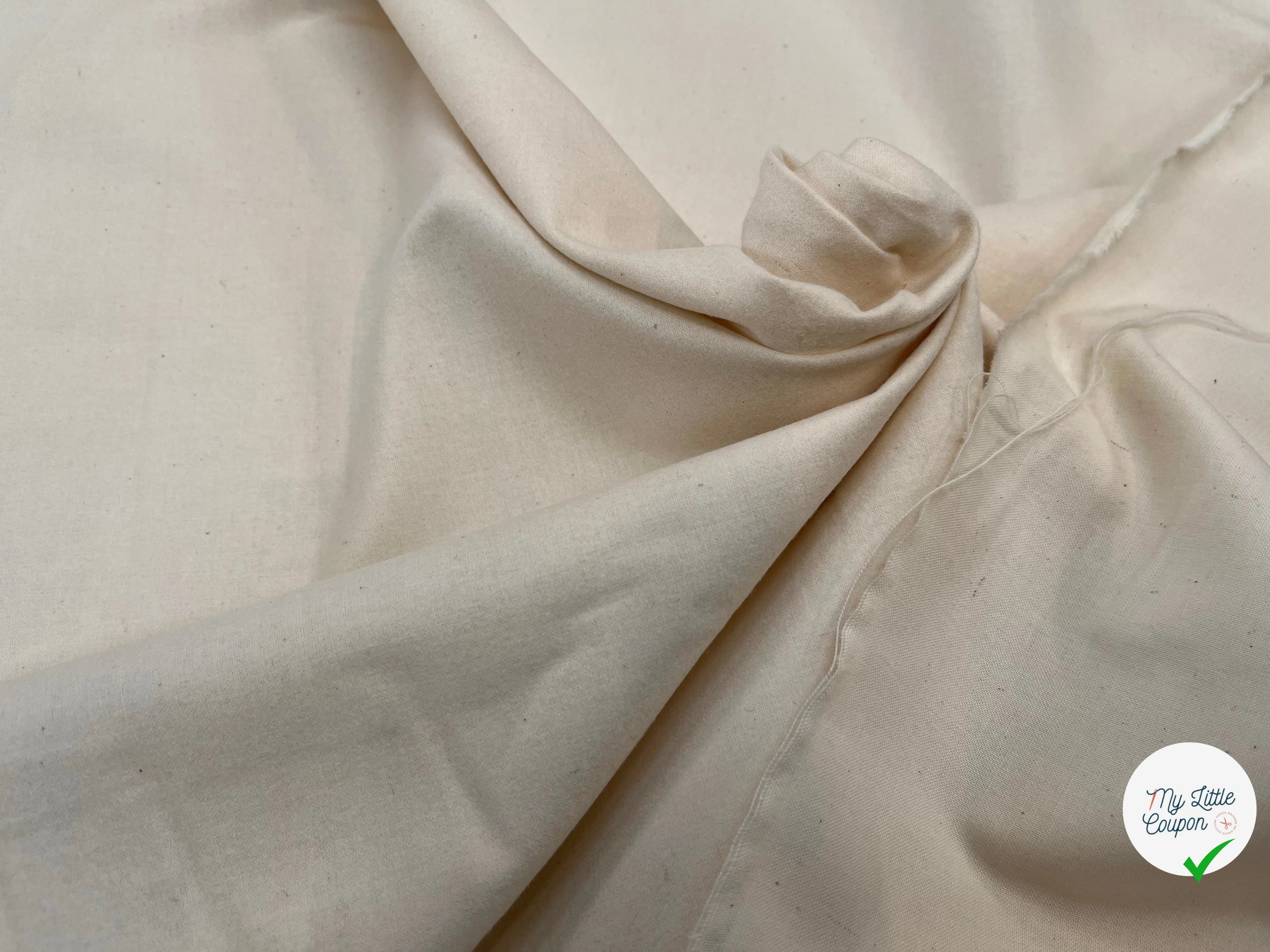 GABARDINE DE COTON DUVETEUX ÉCRU TOUT DOUX - My Little Coupon